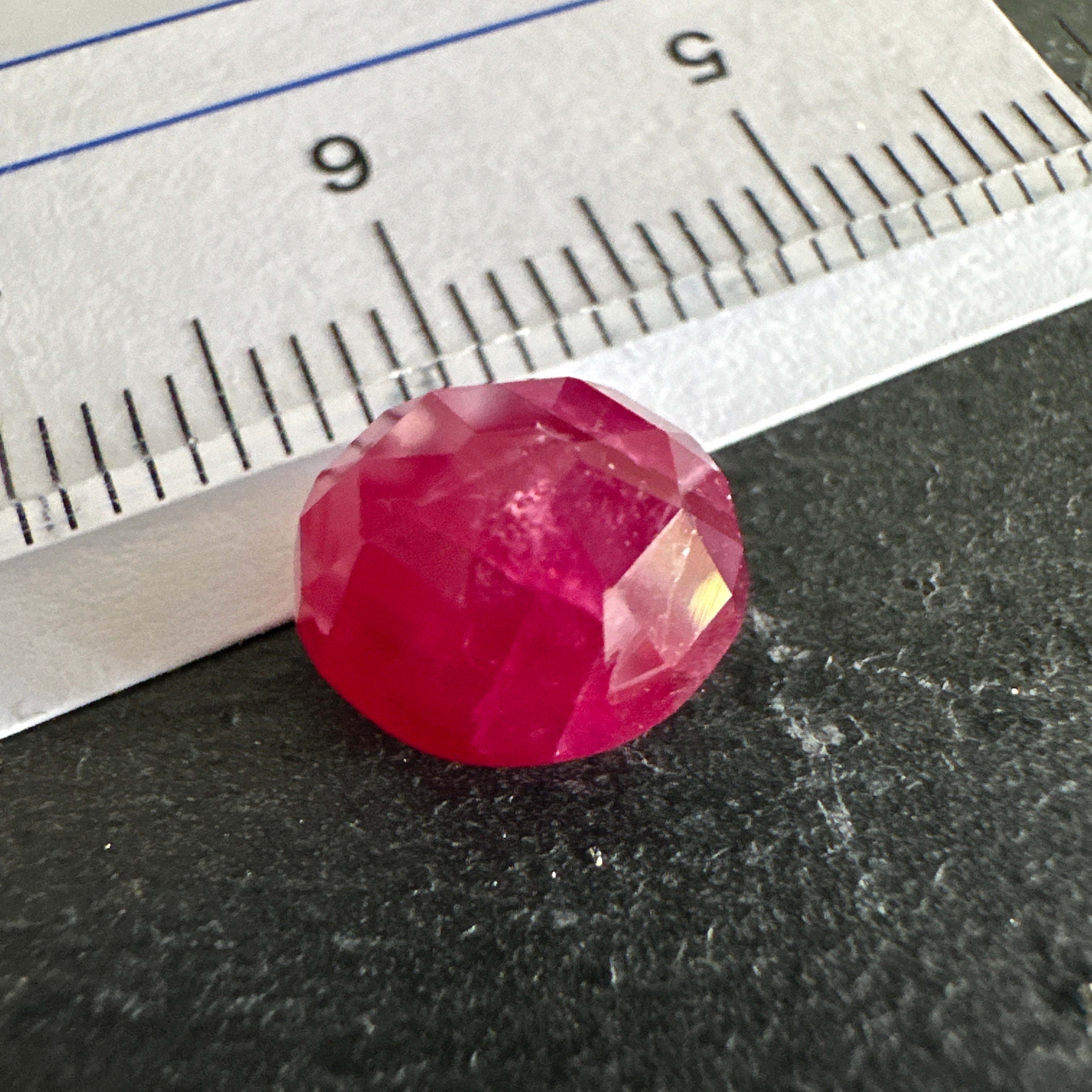 Ruby Faceted Cabochon/ Rose Cut, 4.16ct, Tanzania, Untreated Unheated