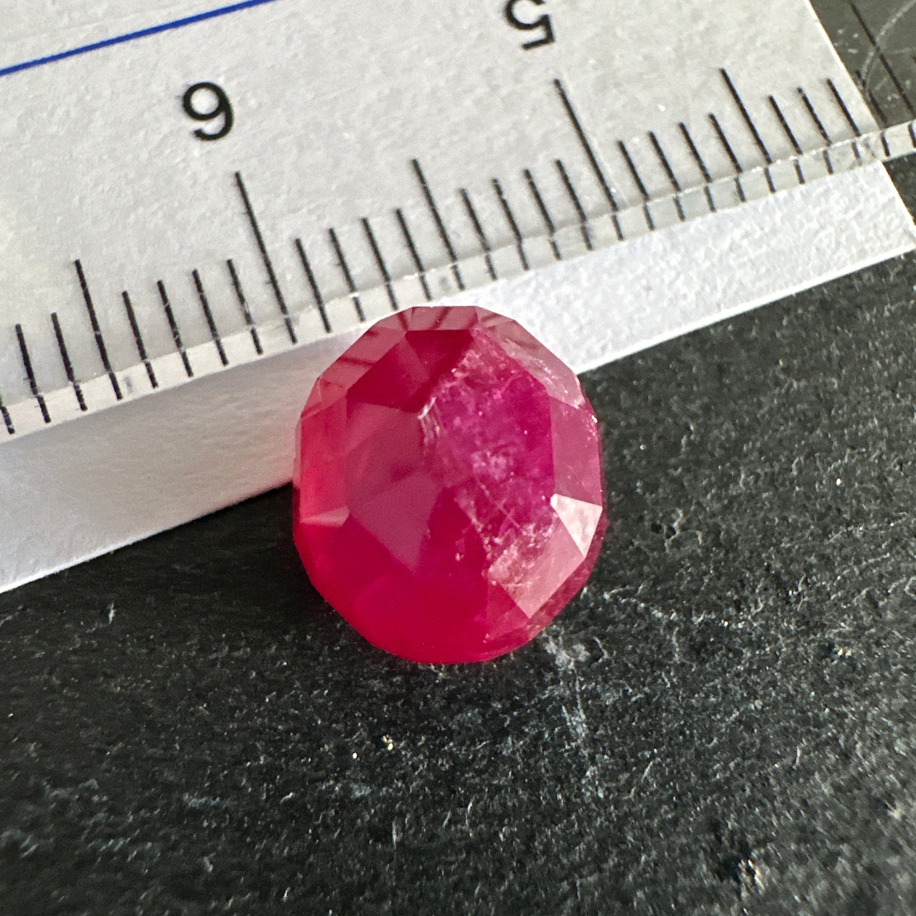 Ruby Faceted Cabochon/ Rose Cut, 4.16ct, Tanzania, Untreated Unheated