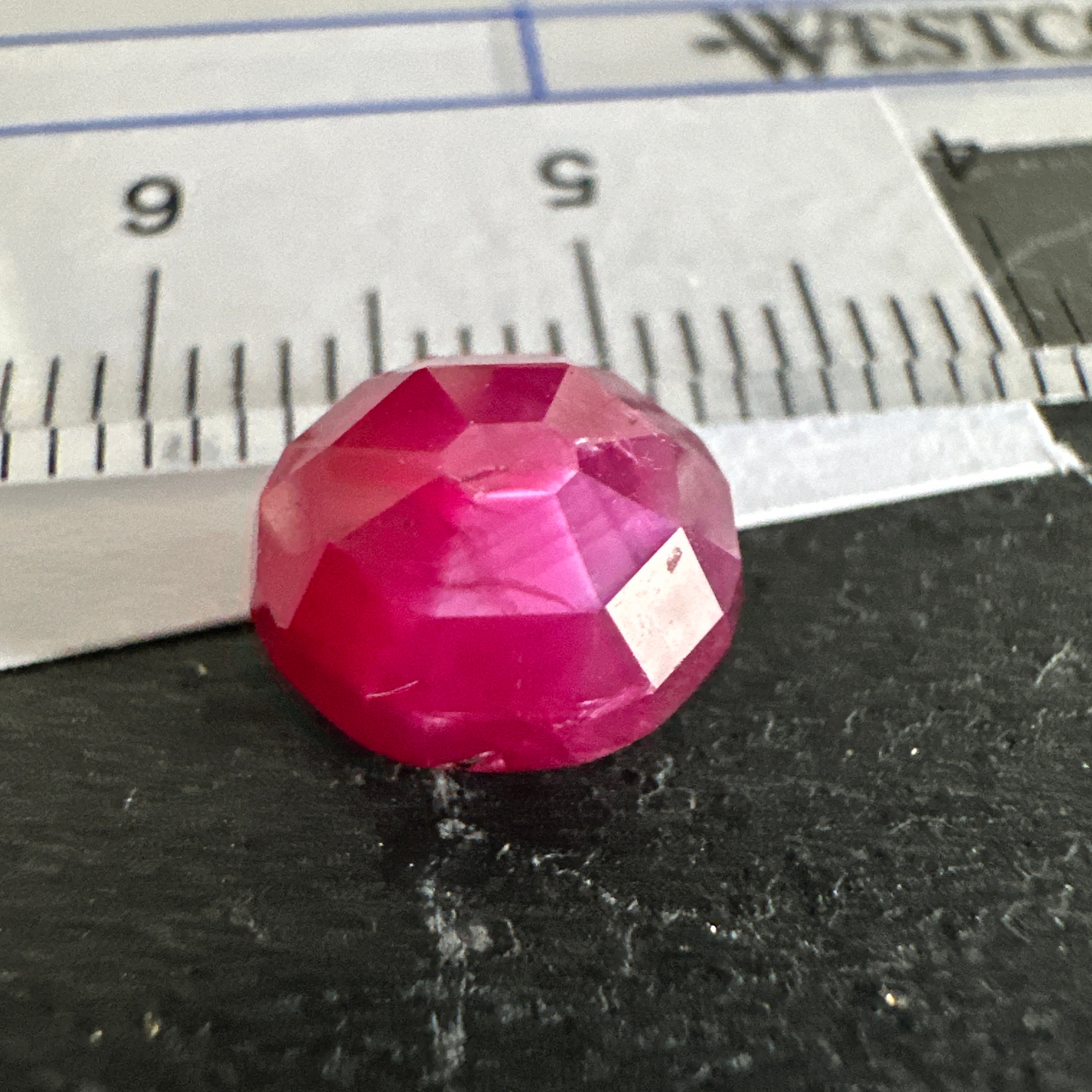 Ruby Faceted Cabochon/ Rose Cut, 4.16ct, Tanzania, Untreated Unheated