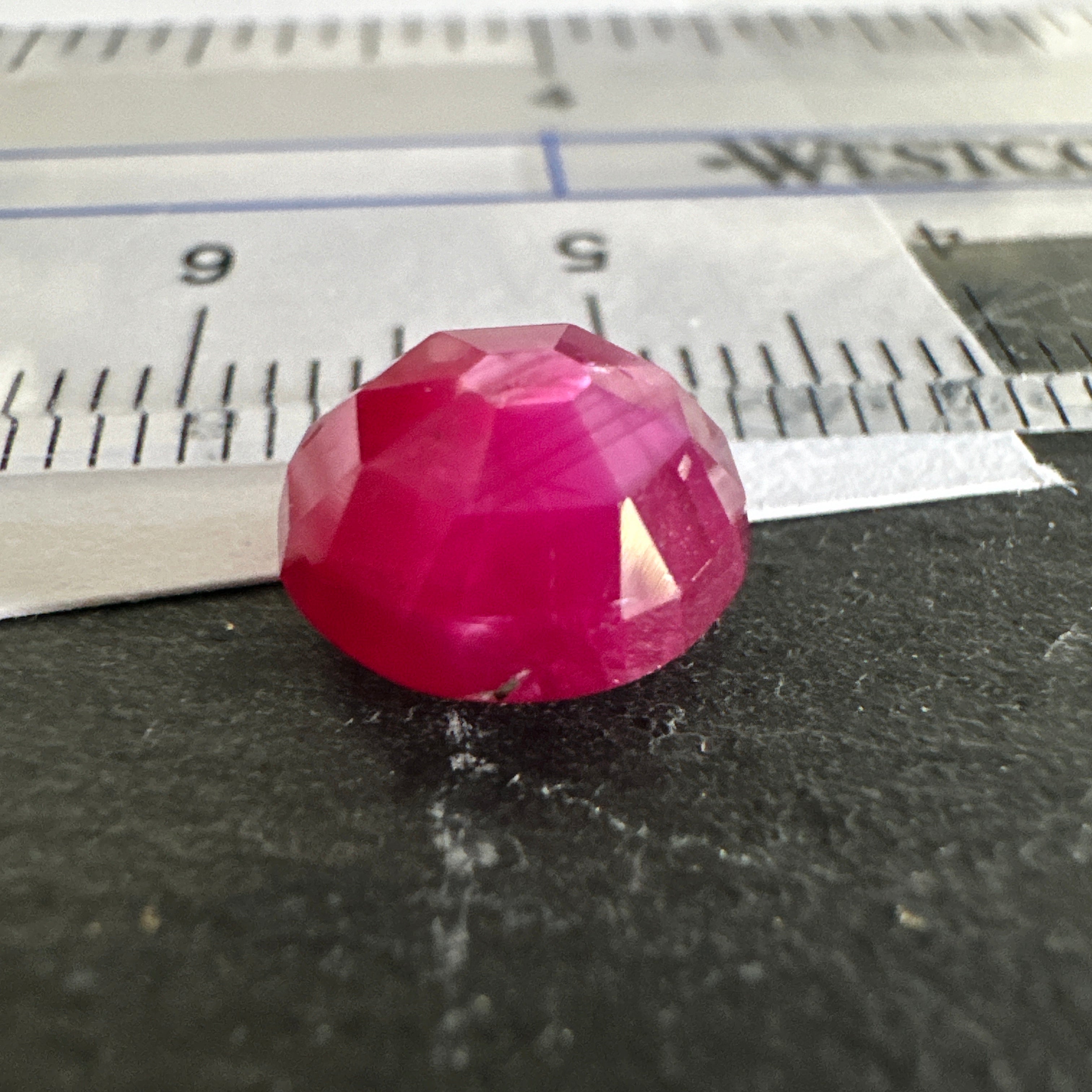 Ruby Faceted Cabochon/ Rose Cut, 4.16ct, Tanzania, Untreated Unheated