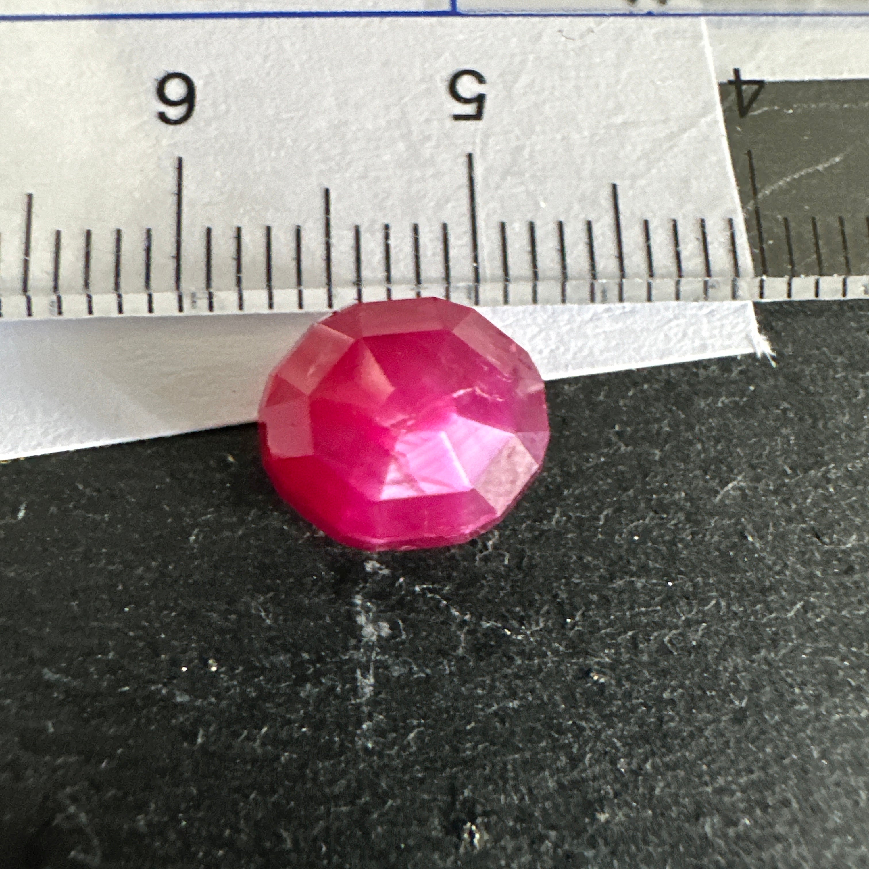 Ruby Faceted Cabochon/ Rose Cut, 4.16ct, Tanzania, Untreated Unheated