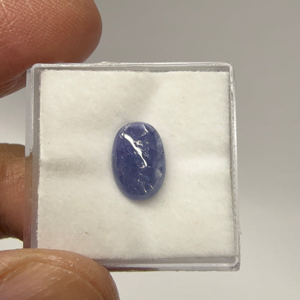 Tanzanite cabochon, 3.43ct, Tanzania, gently heated