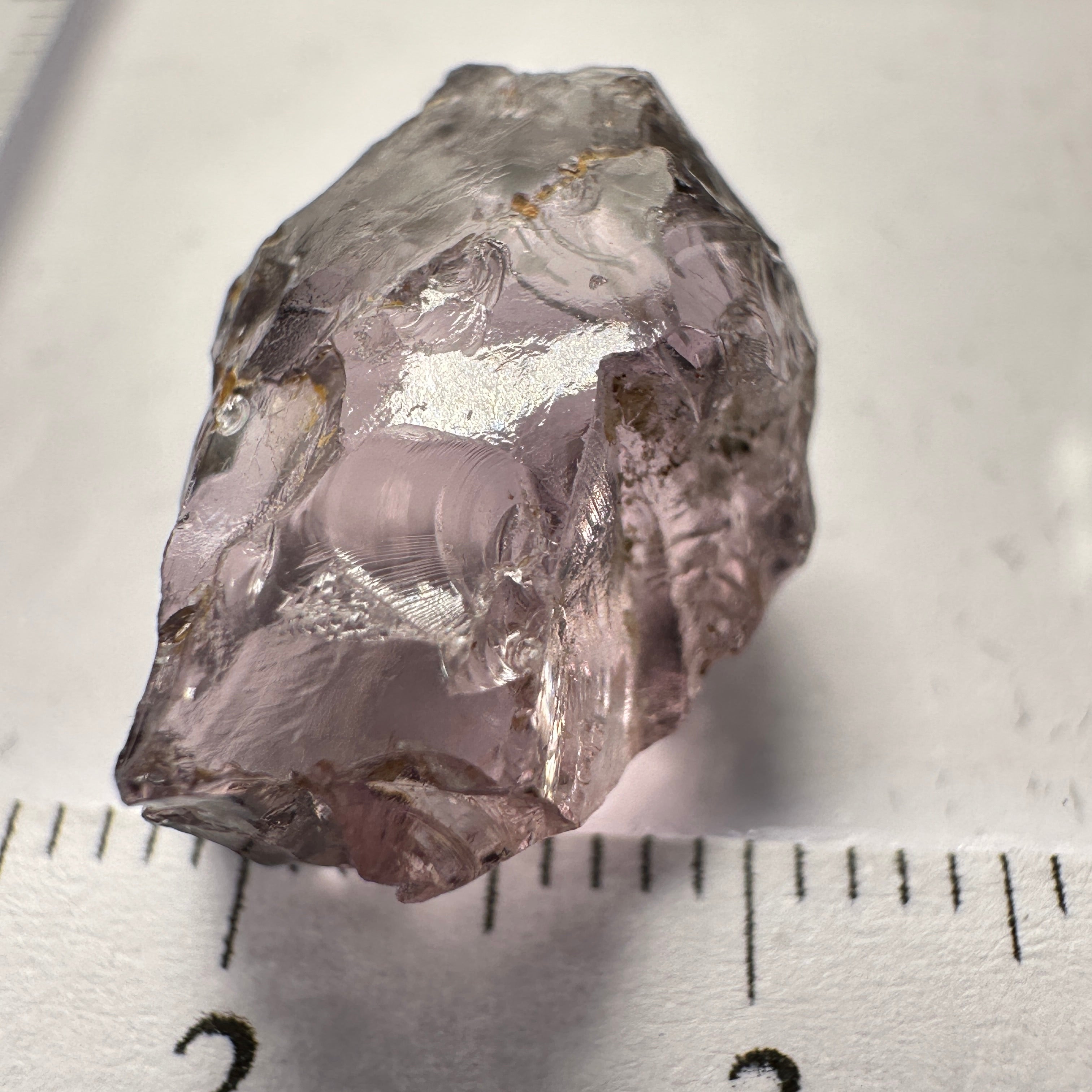 Purple Scapolite Crystal, 11.40ct, Tanzania, Untreated Unheated.slight issue on the outside that needs to be taken off on disk, rest VVS-IF clean