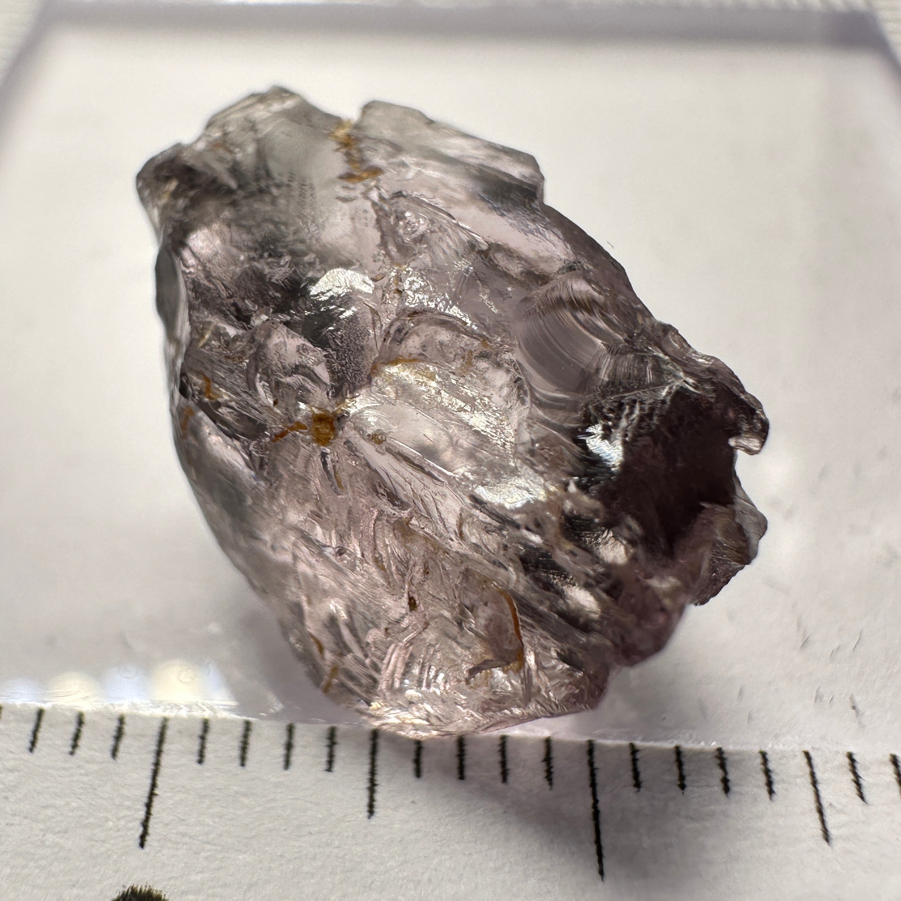 Purple Scapolite Crystal, 11.40ct, Tanzania, Untreated Unheated.slight issue on the outside that needs to be taken off on disk, rest VVS-IF clean