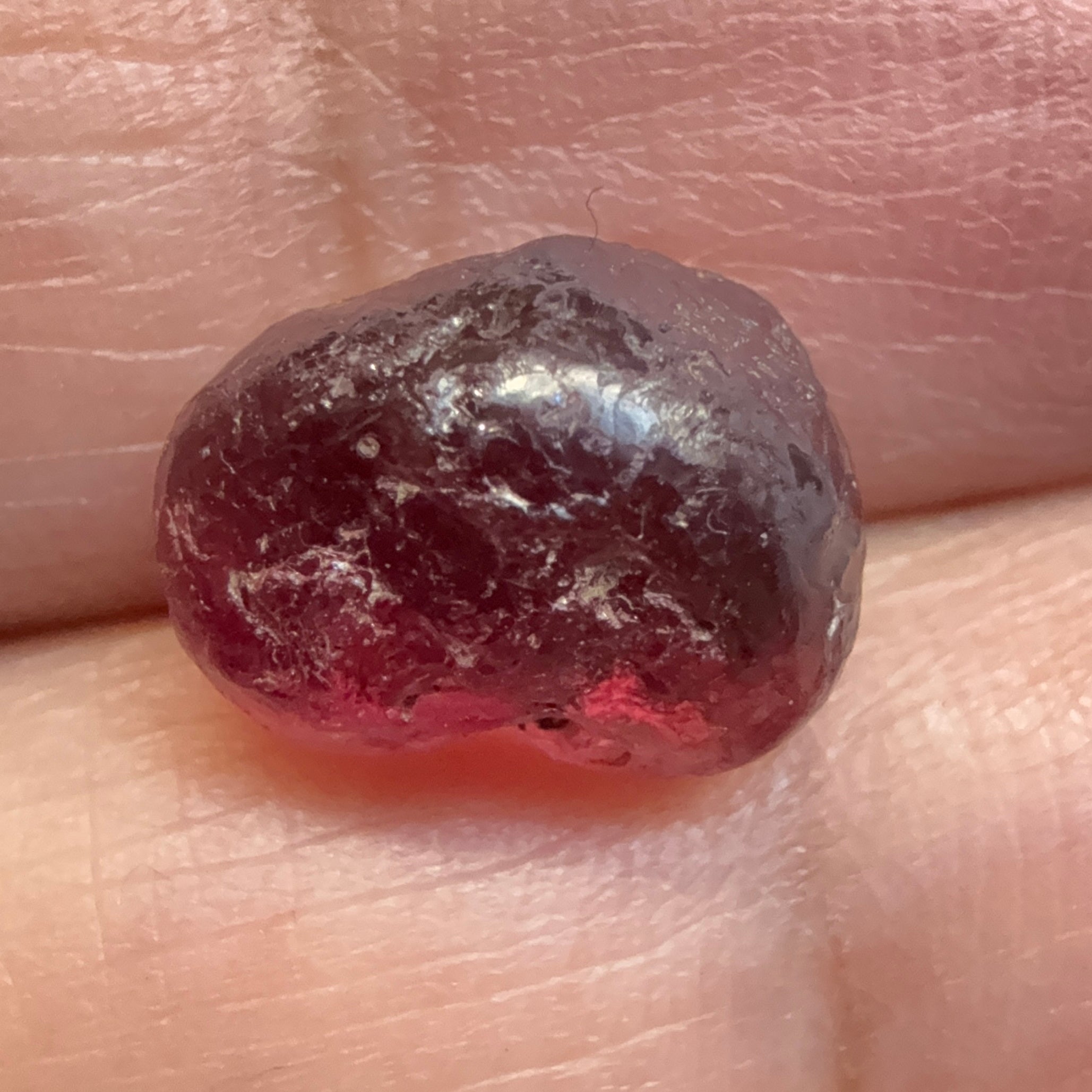 Tanzanian Garnet, 7.54ct, very slight silk on one side with a few tiny spots near the skin towards the end, rest vvs-if, Tanzania, Untreated Unheated