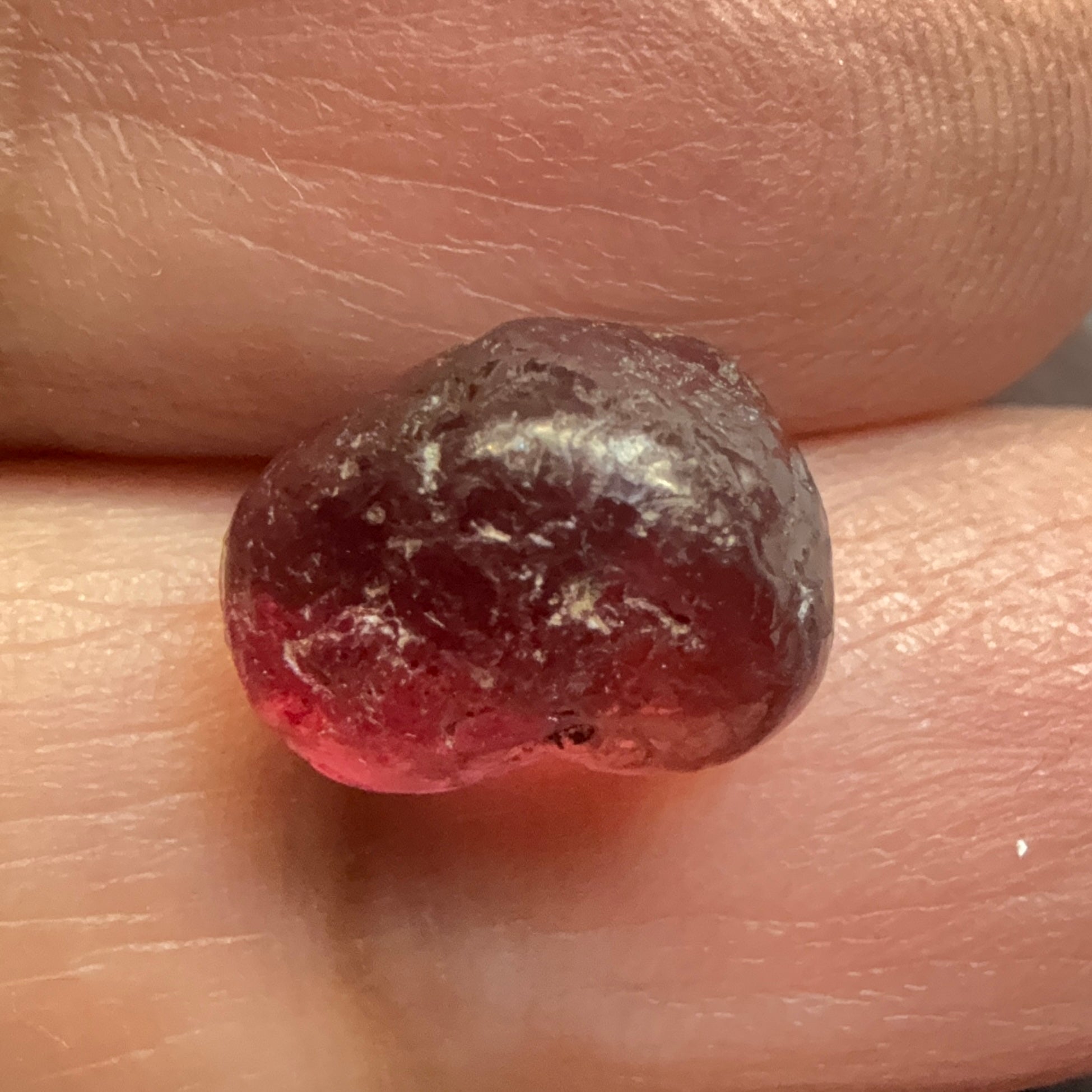Tanzanian Garnet, 7.54ct, very slight silk on one side with a few tiny spots near the skin towards the end, rest vvs-if, Tanzania, Untreated Unheated
