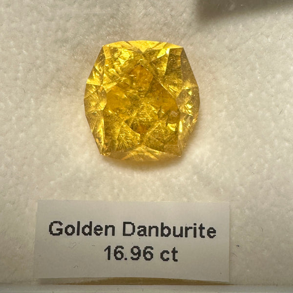 Golden Danburite, 16.96ct, Tanzania, Untreated Unheated. Precision Cut, Collectors Stone, Very Rare and Difficult To Get In This Size and Vibrancy