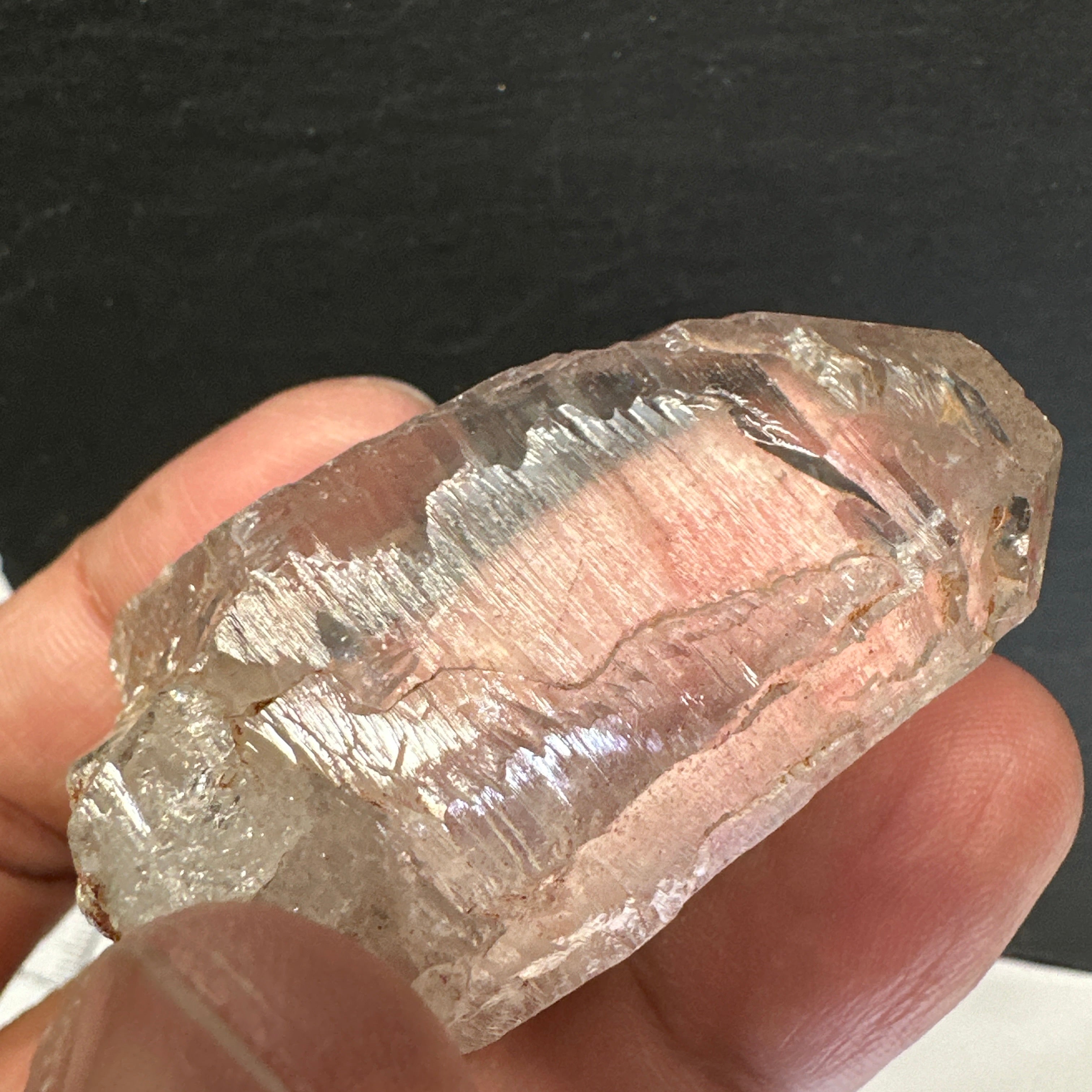 Quartz Crystal, 52.3gm, Tanzania, very unusual etching, see all the photos