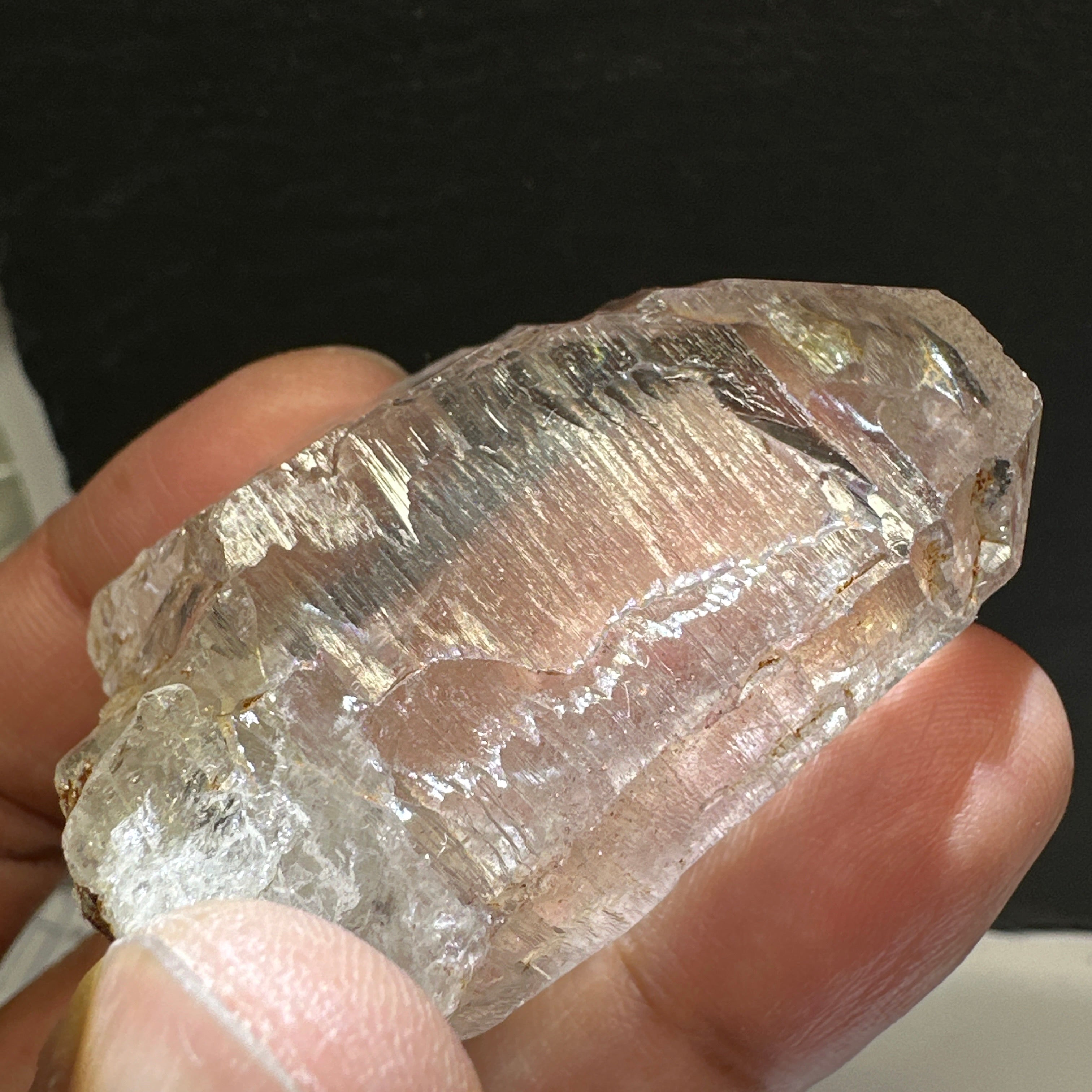 Quartz Crystal, 52.3gm, Tanzania, very unusual etching, see all the photos