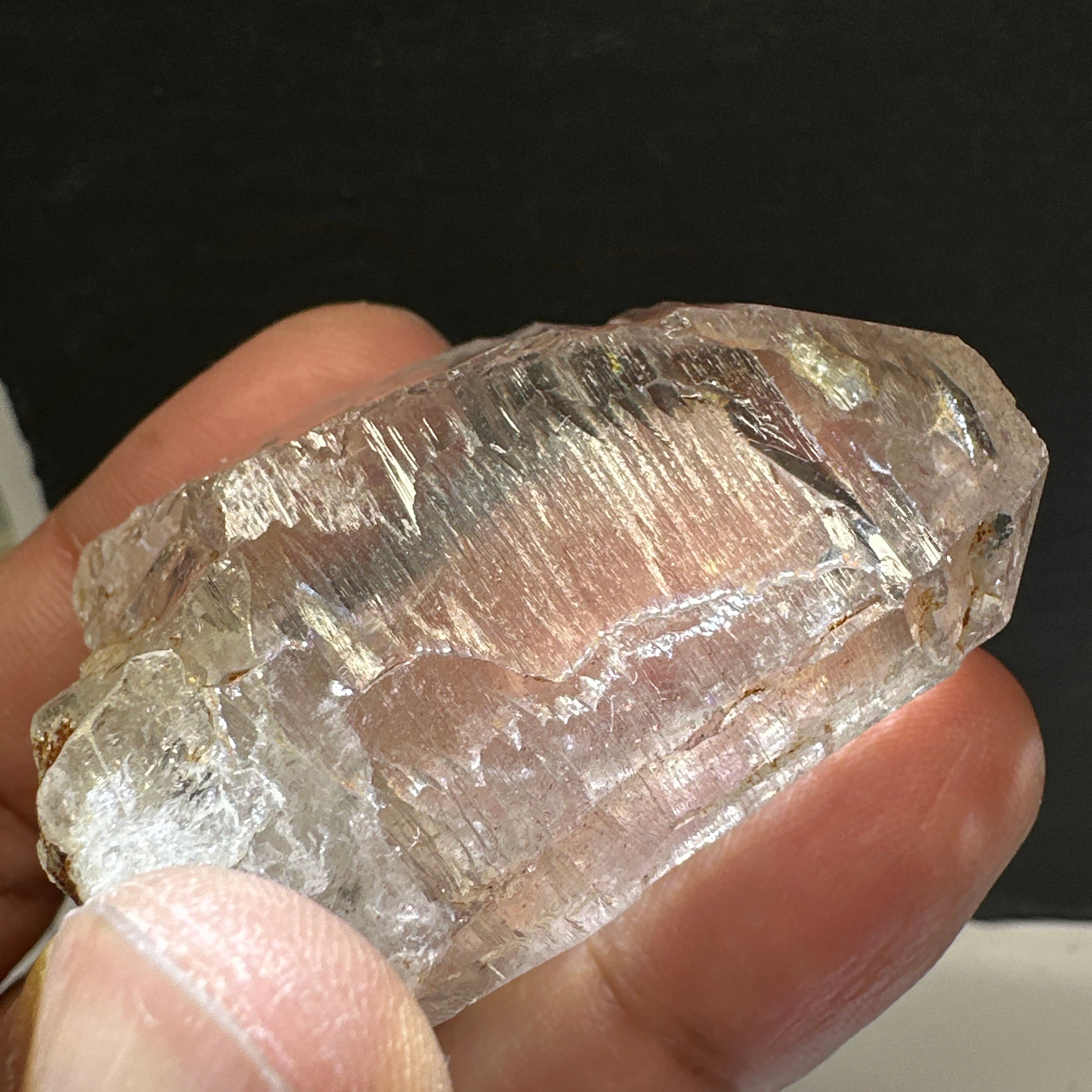 Quartz Crystal, 52.3gm, Tanzania, very unusual etching, see all the photos