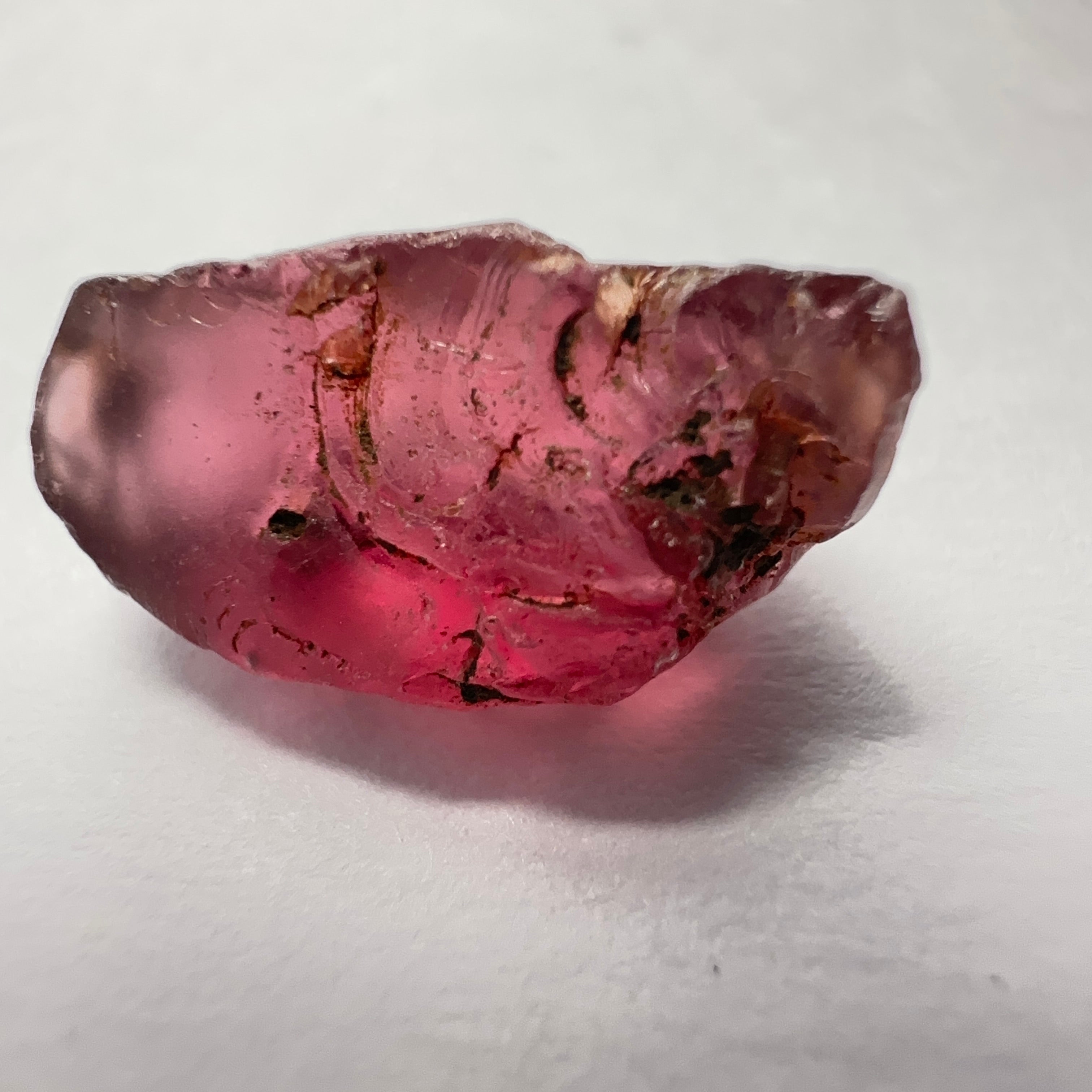 Rhodolite Garnet Colour Shifting, 5.32ct, Umba, Tanzania, Untreated Untreated. A very large spot on the outside going a few mm in