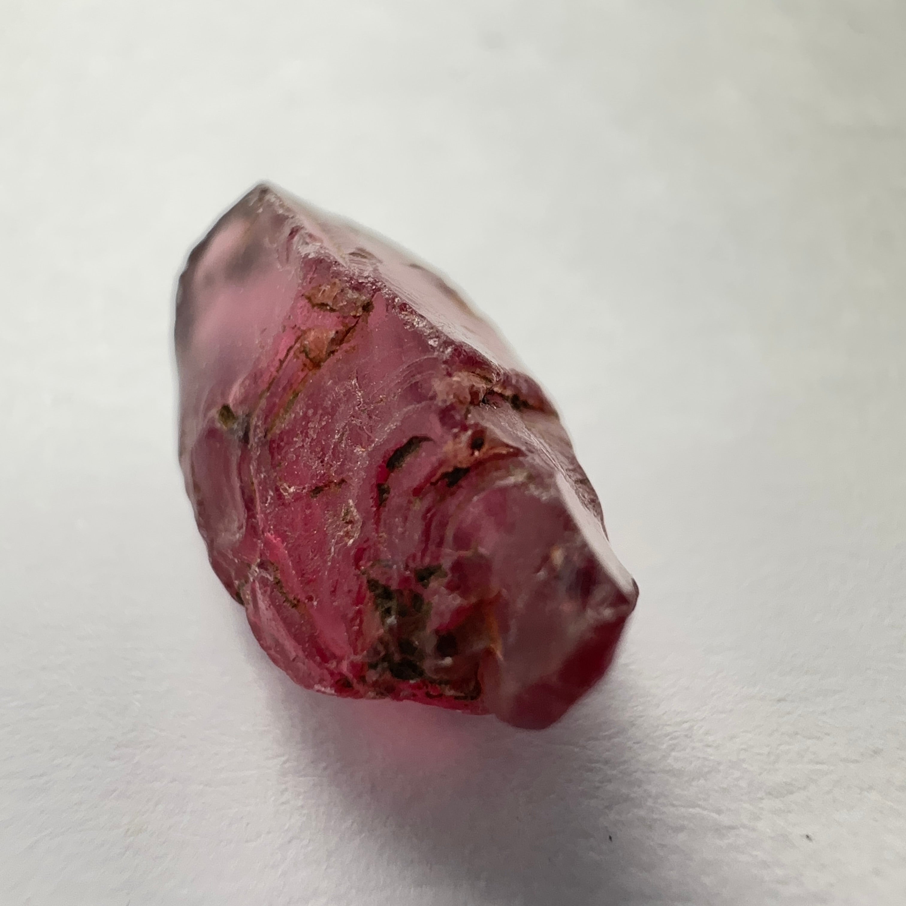 Rhodolite Garnet Colour Shifting, 5.32ct, Umba, Tanzania, Untreated Untreated. A very large spot on the outside going a few mm in