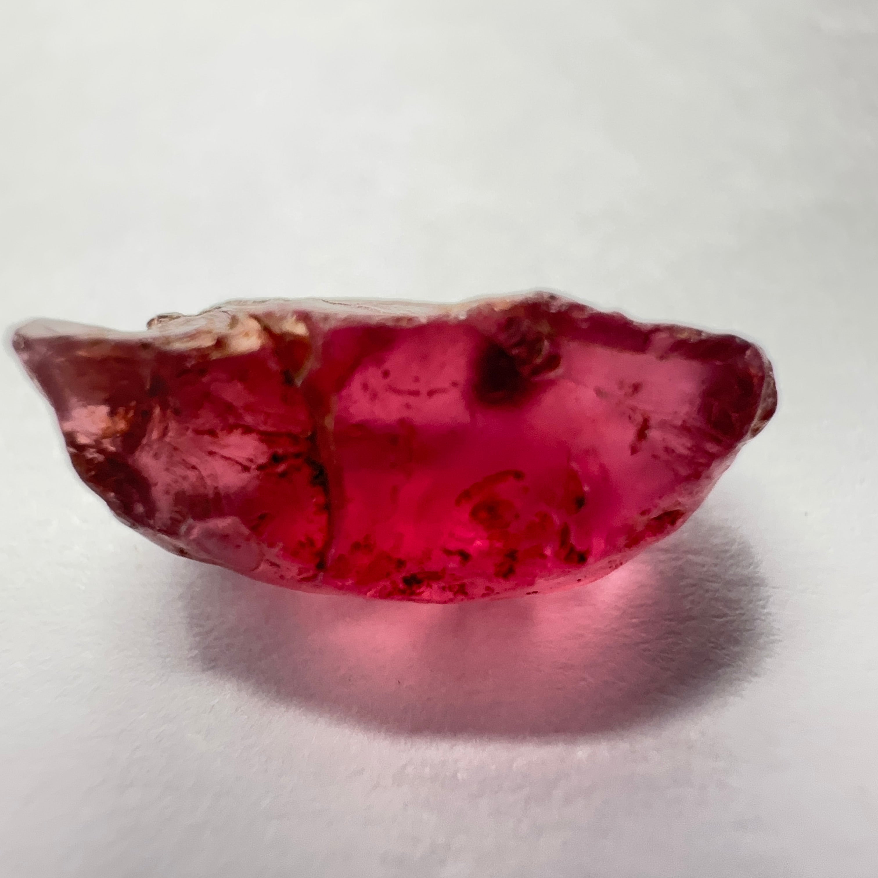 Rhodolite Garnet Colour Shifting, 5.32ct, Umba, Tanzania, Untreated Untreated. A very large spot on the outside going a few mm in