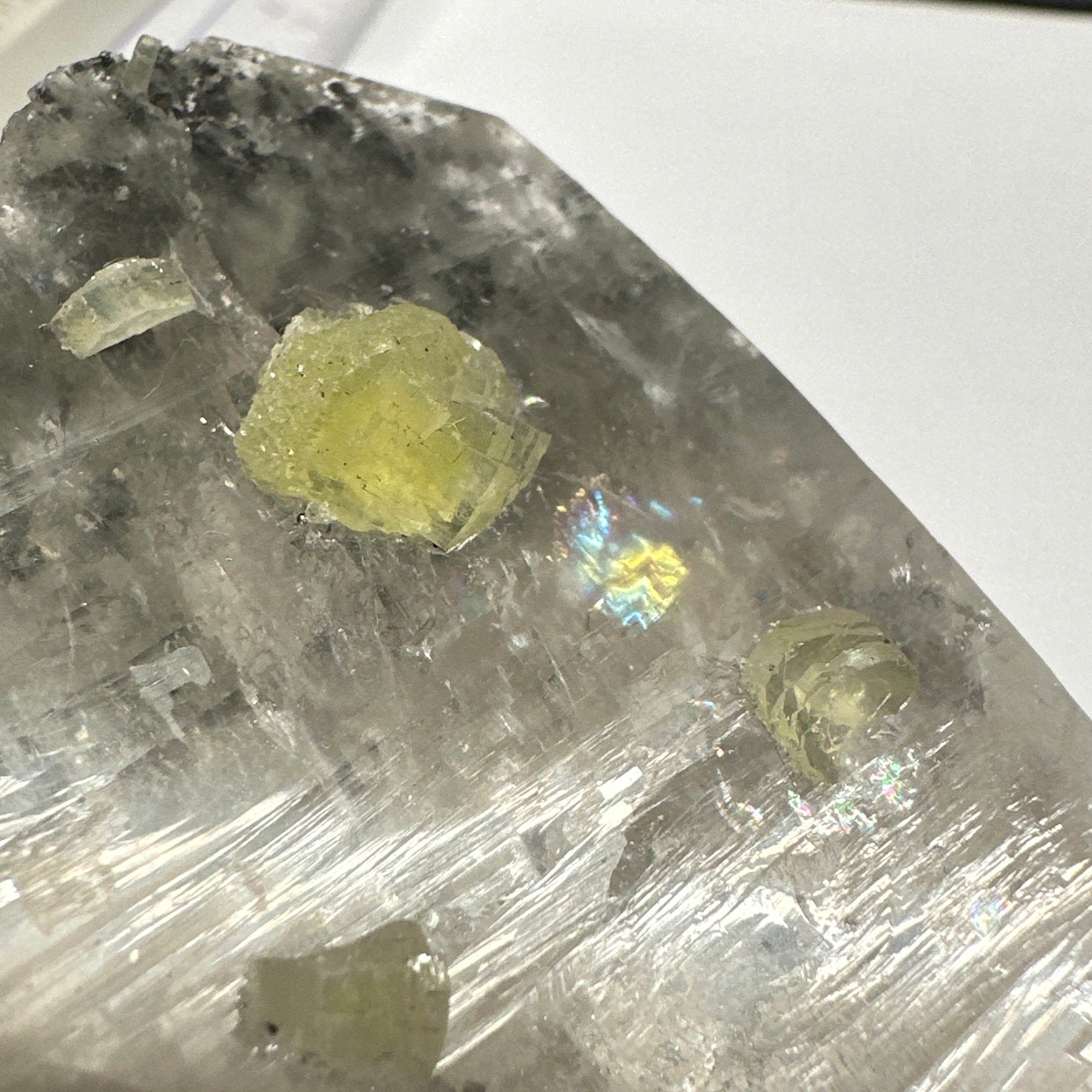 Quartz Crystal with Prehinites growing on it, 56.1gm, From Merelani, Tanzania, very unusual etching, see all the photos