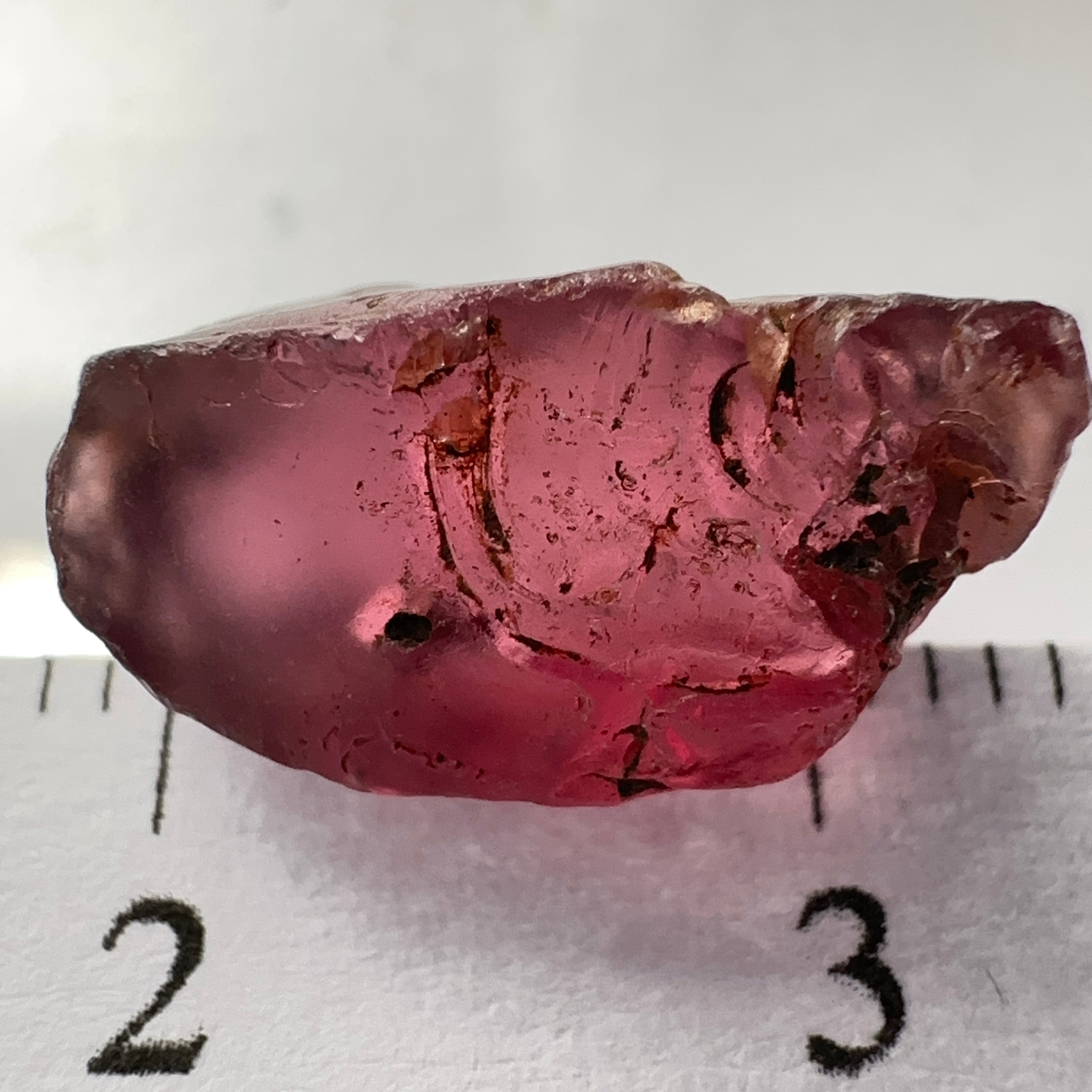 Rhodolite Garnet Colour Shifting, 5.32ct, Umba, Tanzania, Untreated Untreated. A very large spot on the outside going a few mm in