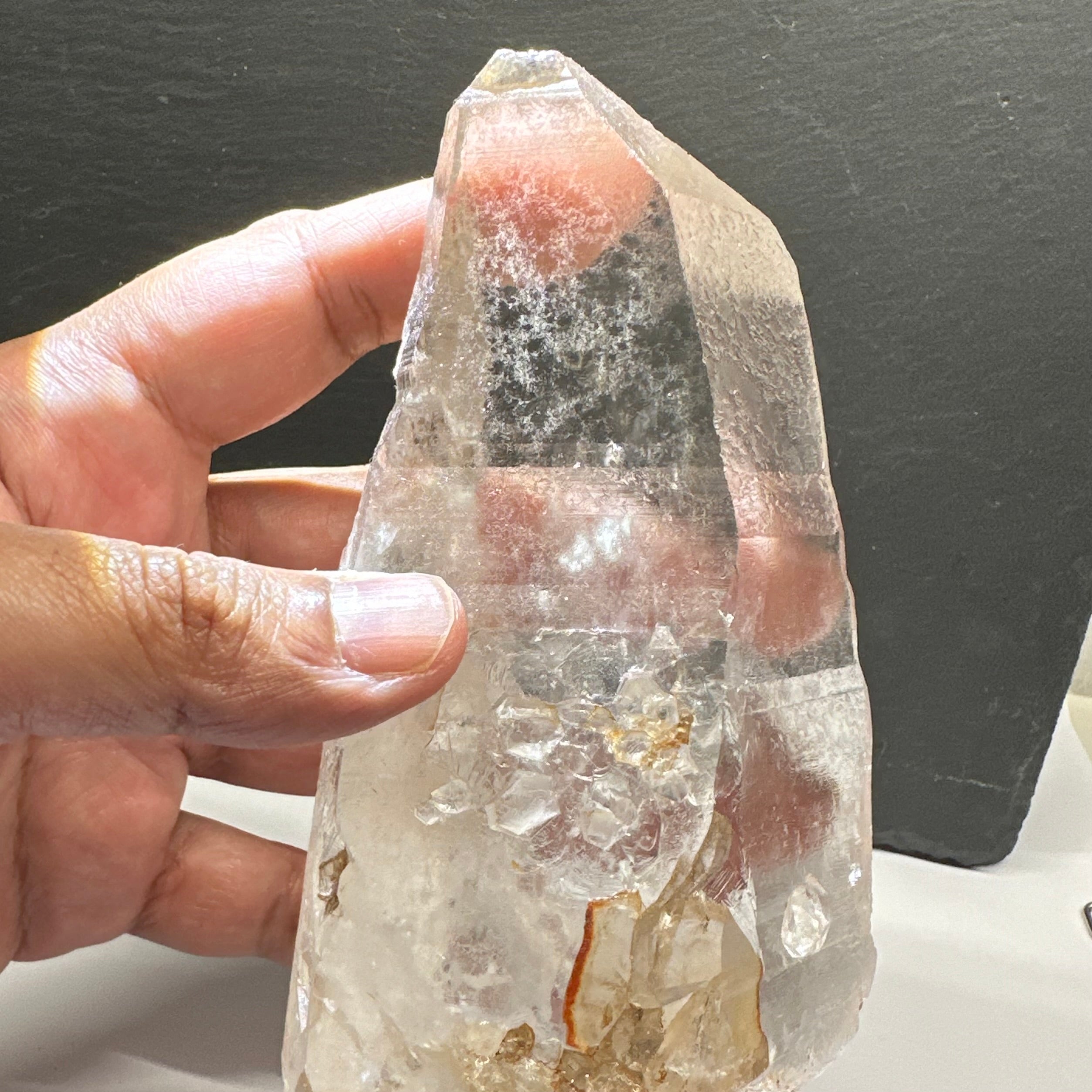 Quartz Crystal, 617.1gm, Tanzania, very unusual etching, see all the photos