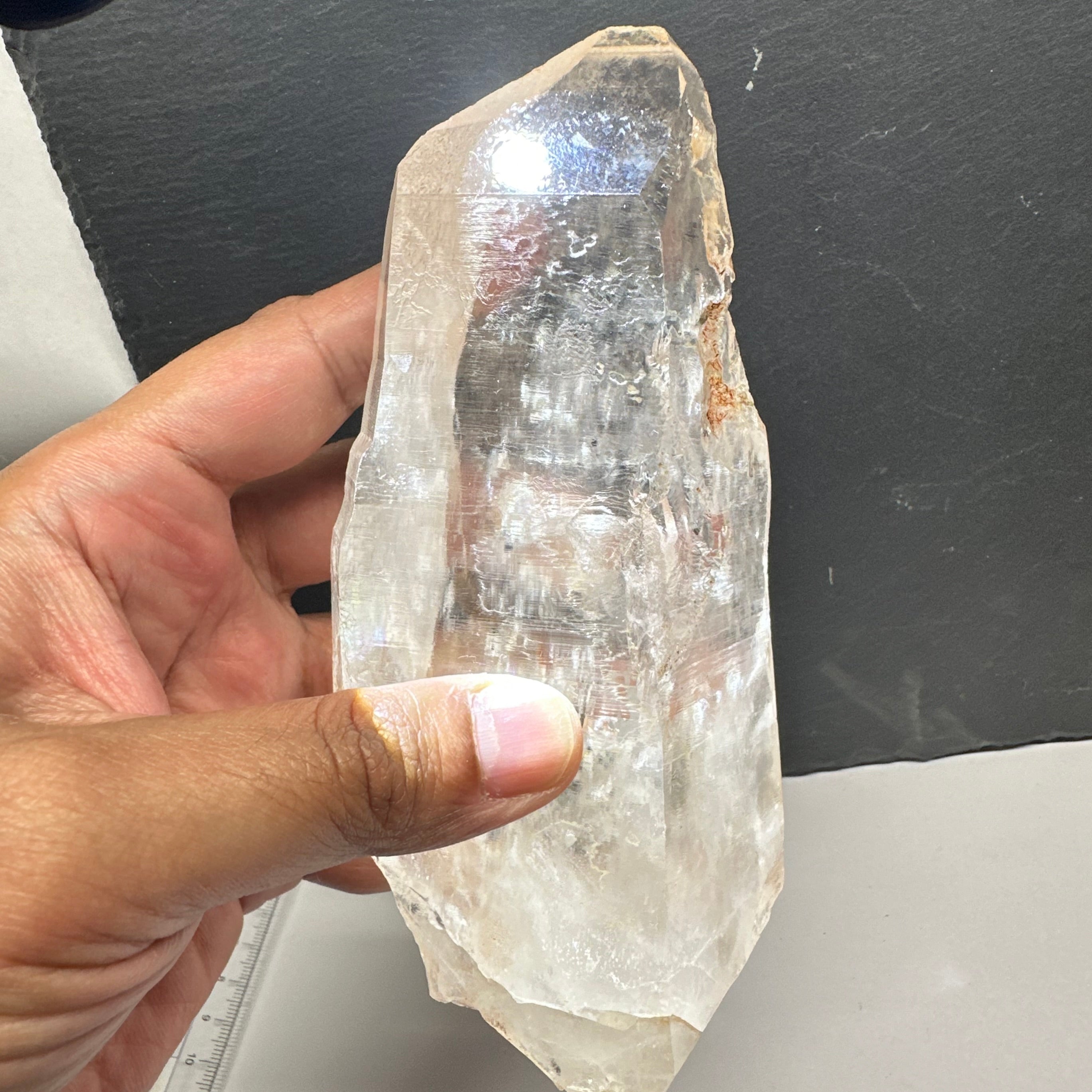 Quartz Crystal, 617.1gm, Tanzania, very unusual etching, see all the photos