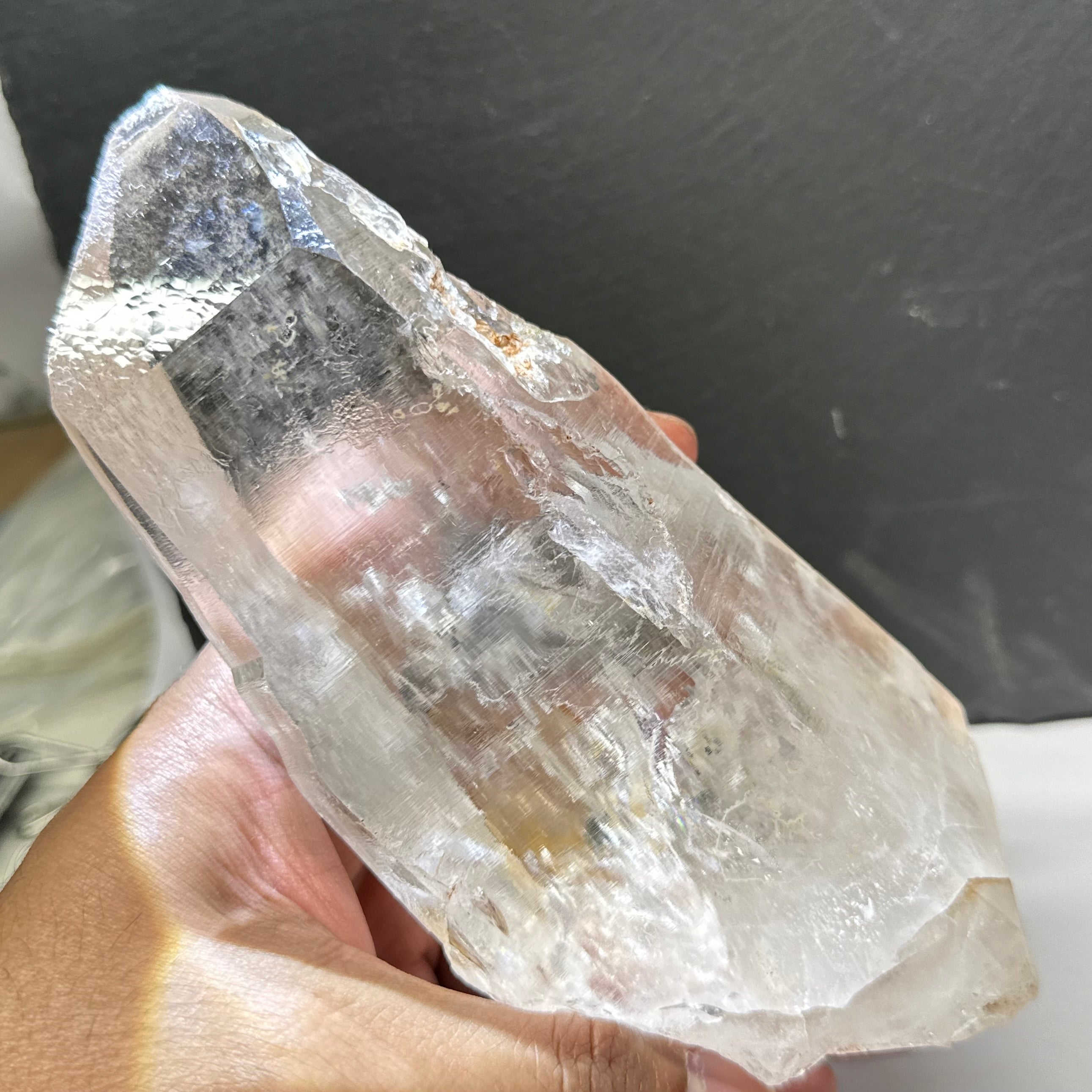 Quartz Crystal, 617.1gm, Tanzania, very unusual etching, see all the photos