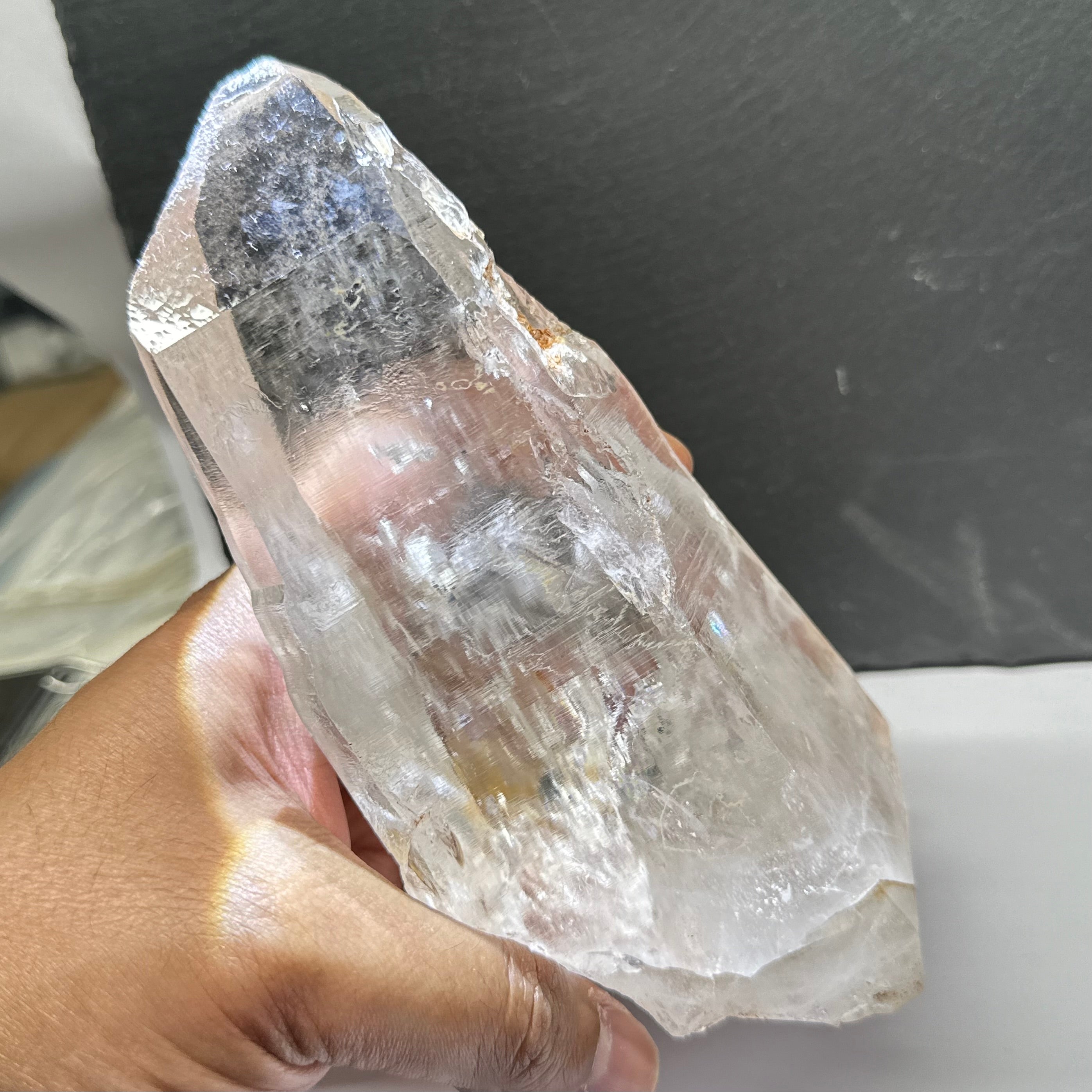 Quartz Crystal, 617.1gm, Tanzania, very unusual etching, see all the photos