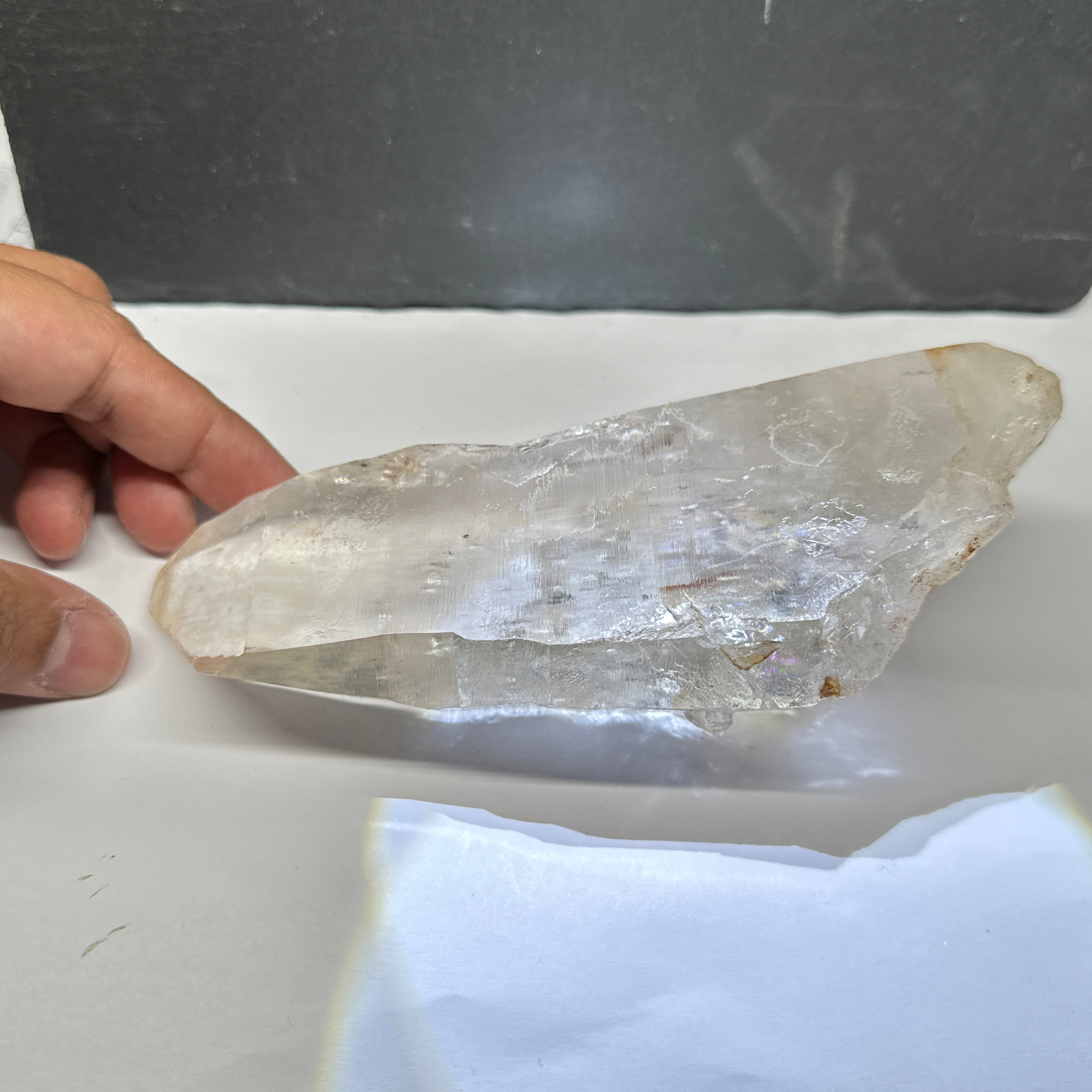 Quartz Crystal, 617.1gm, Tanzania, very unusual etching, see all the photos