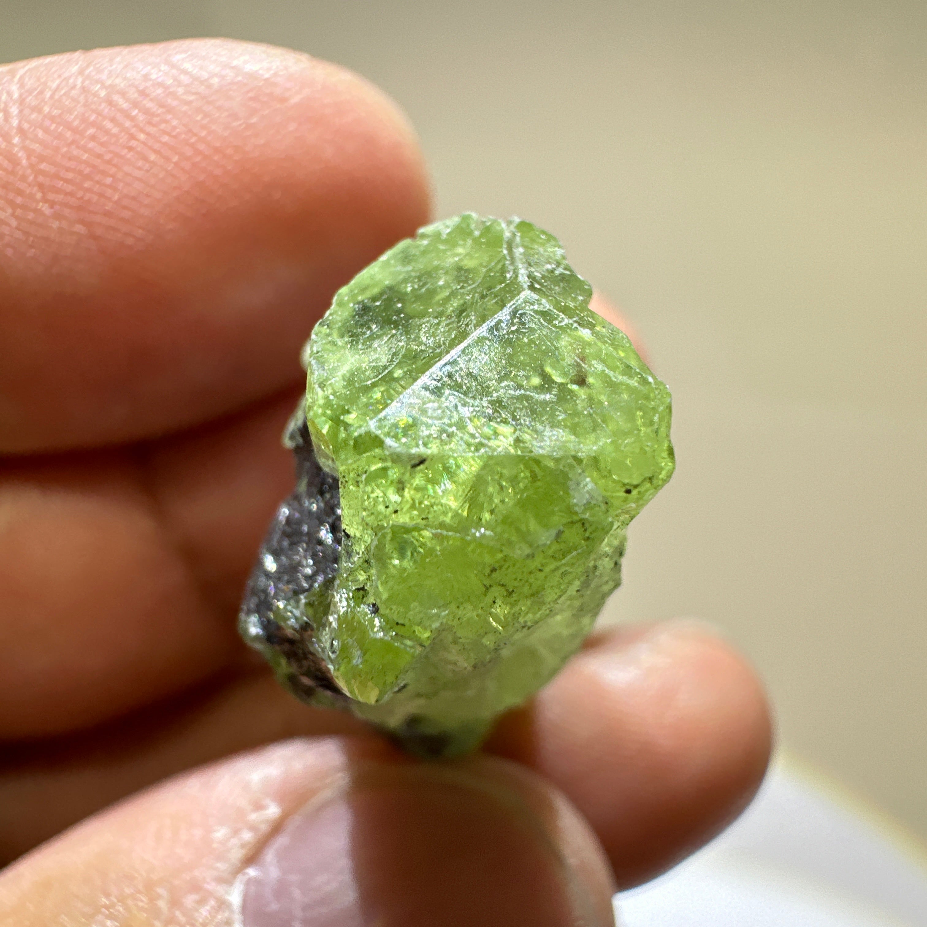 Diopside crystal on matrix, 8.4gm, Merelani, Tanzania