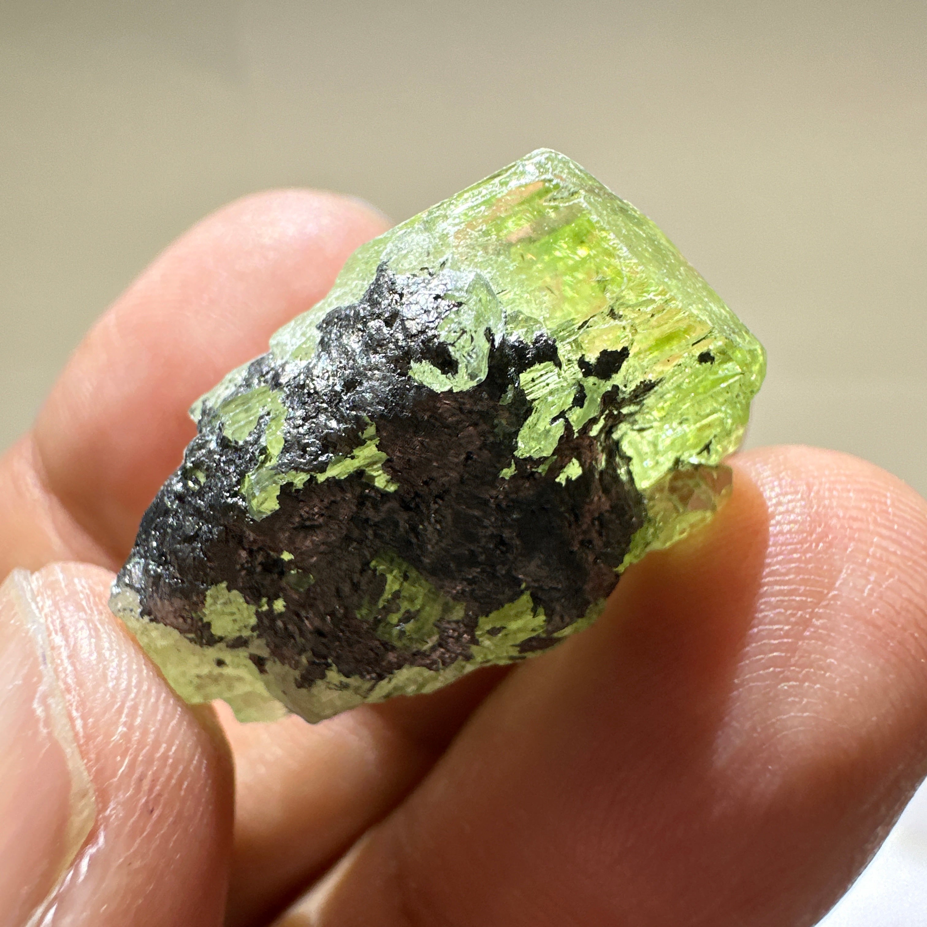 Diopside crystal on matrix, 8.4gm, Merelani, Tanzania