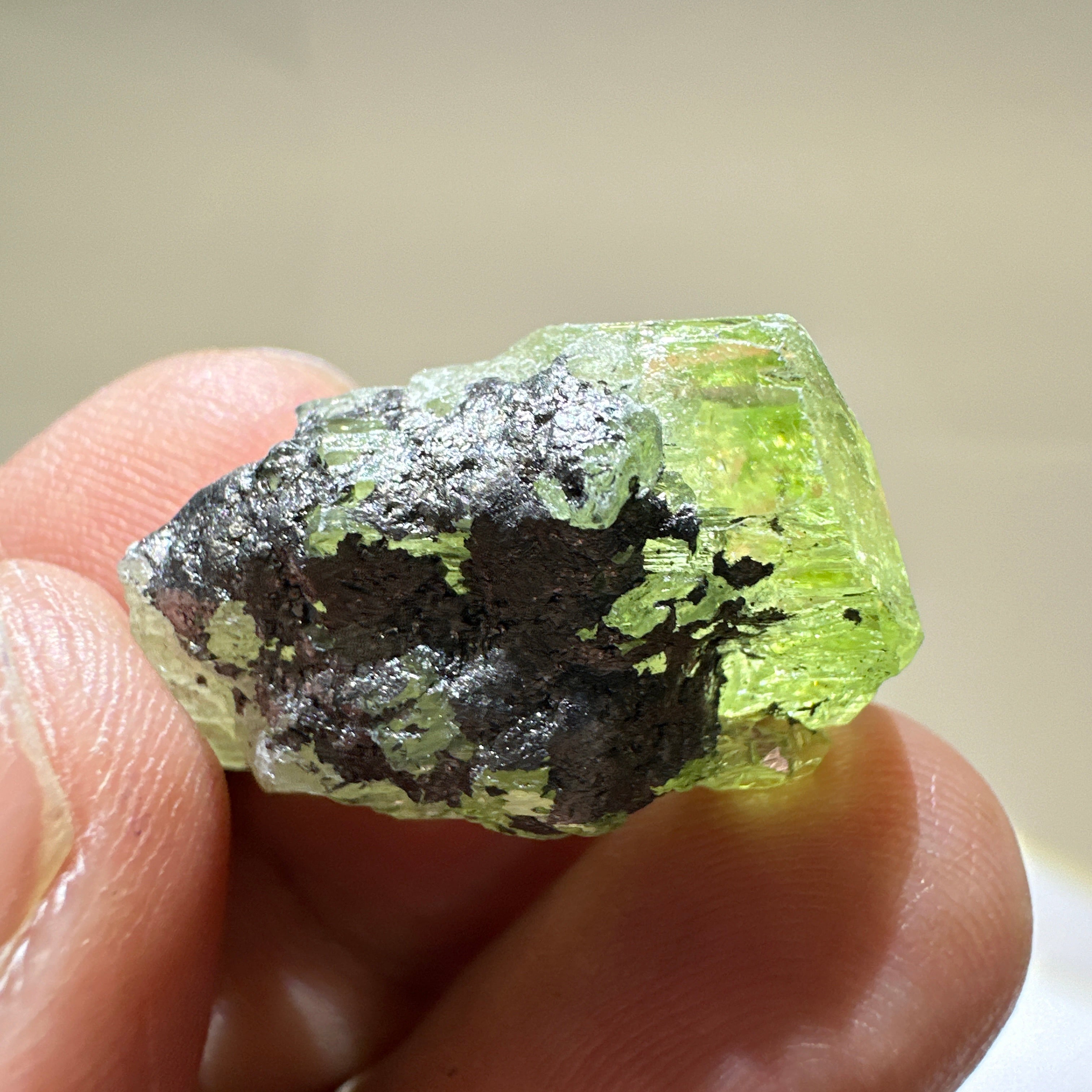 Diopside crystal on matrix, 8.4gm, Merelani, Tanzania