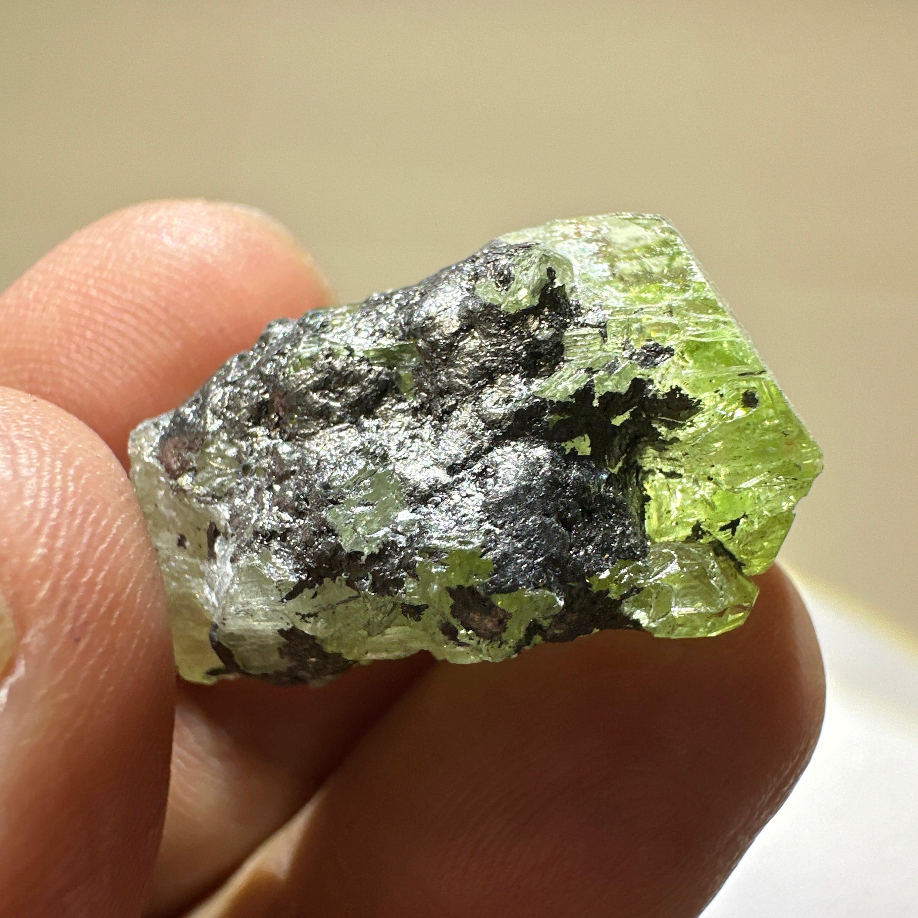 Diopside crystal on matrix, 8.4gm, Merelani, Tanzania