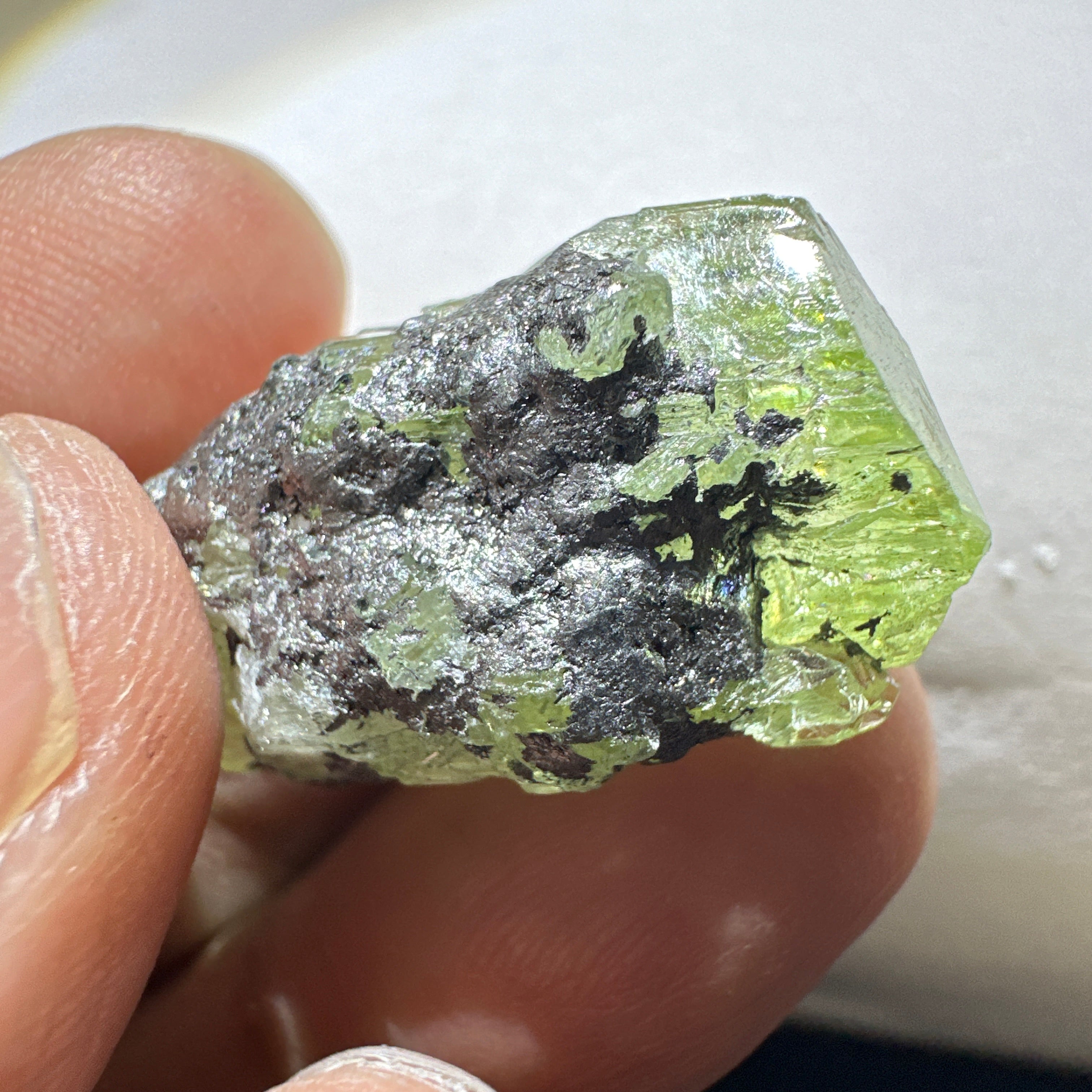 Diopside crystal on matrix, 8.4gm, Merelani, Tanzania