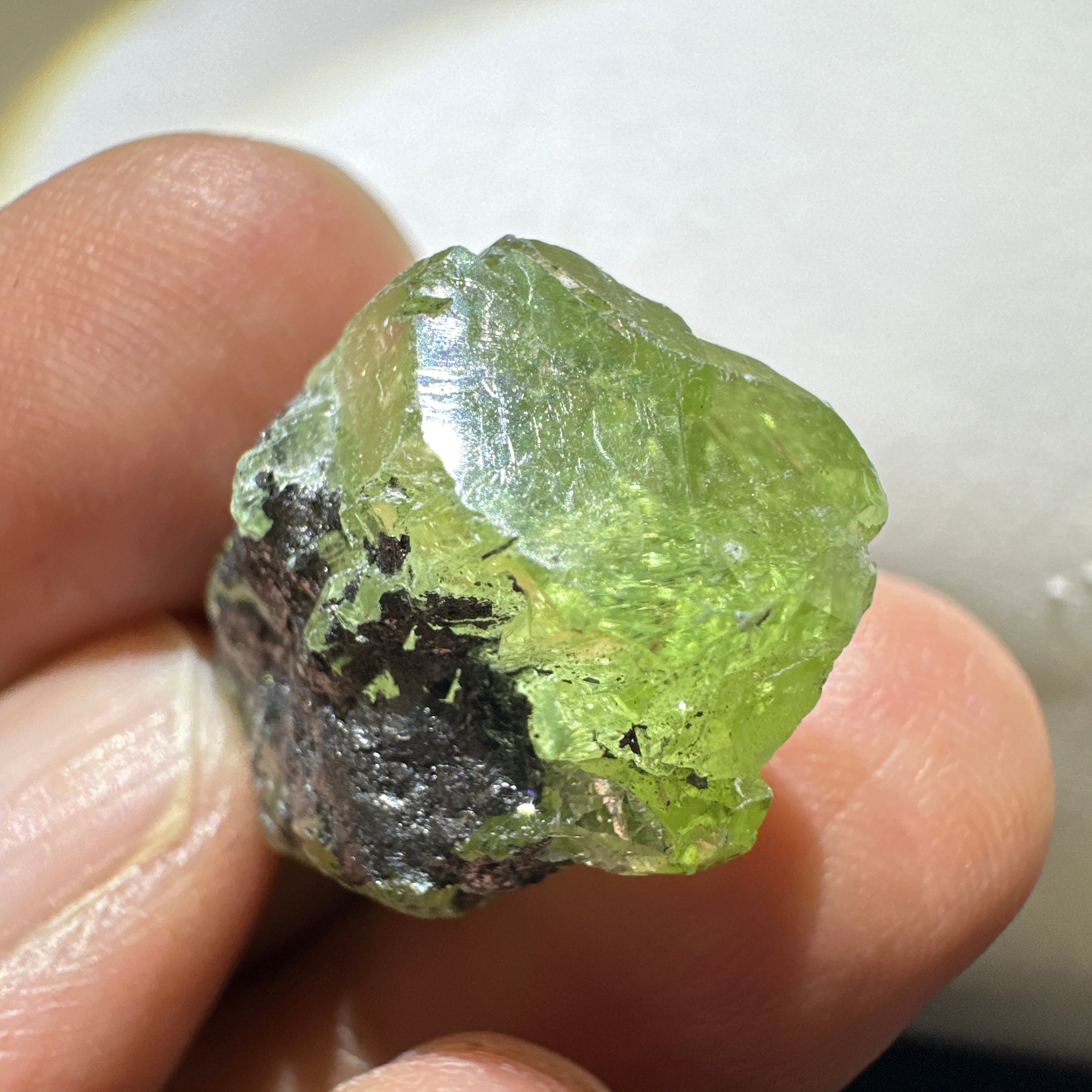 Diopside crystal on matrix, 8.4gm, Merelani, Tanzania