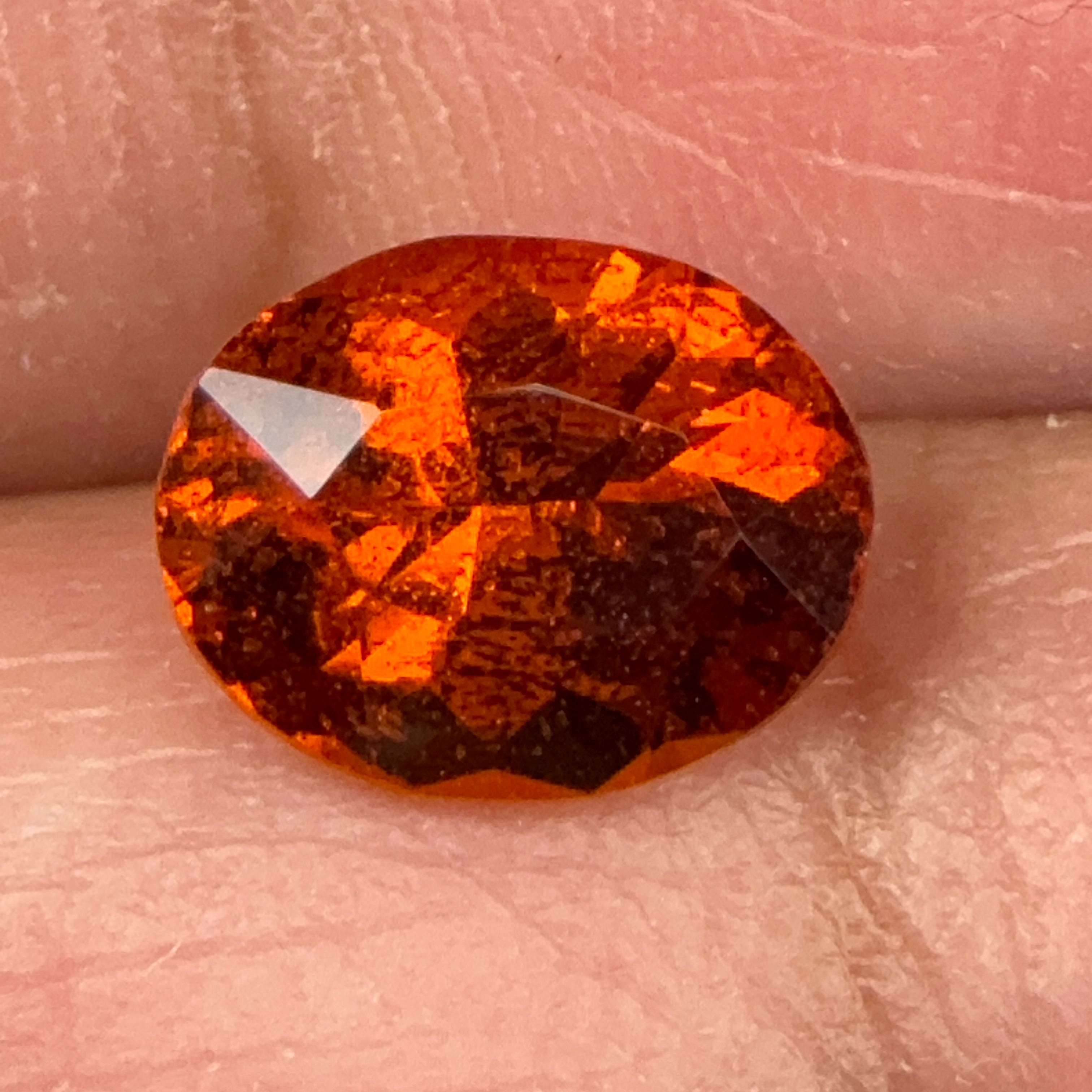 Orange Grossular Garnet, 1.56ct, Tanzania, Untreated Unheated