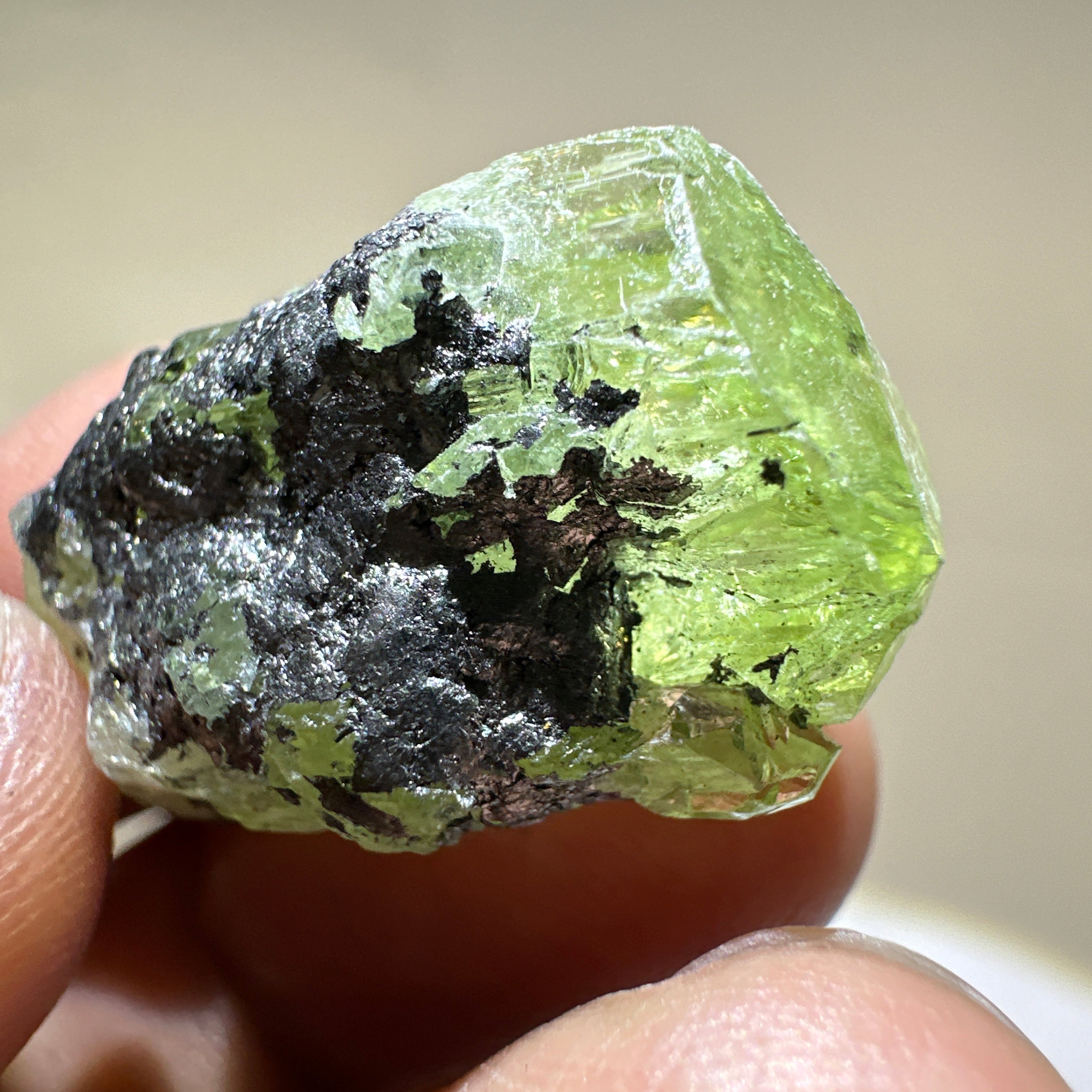 Diopside crystal on matrix, 8.4gm, Merelani, Tanzania