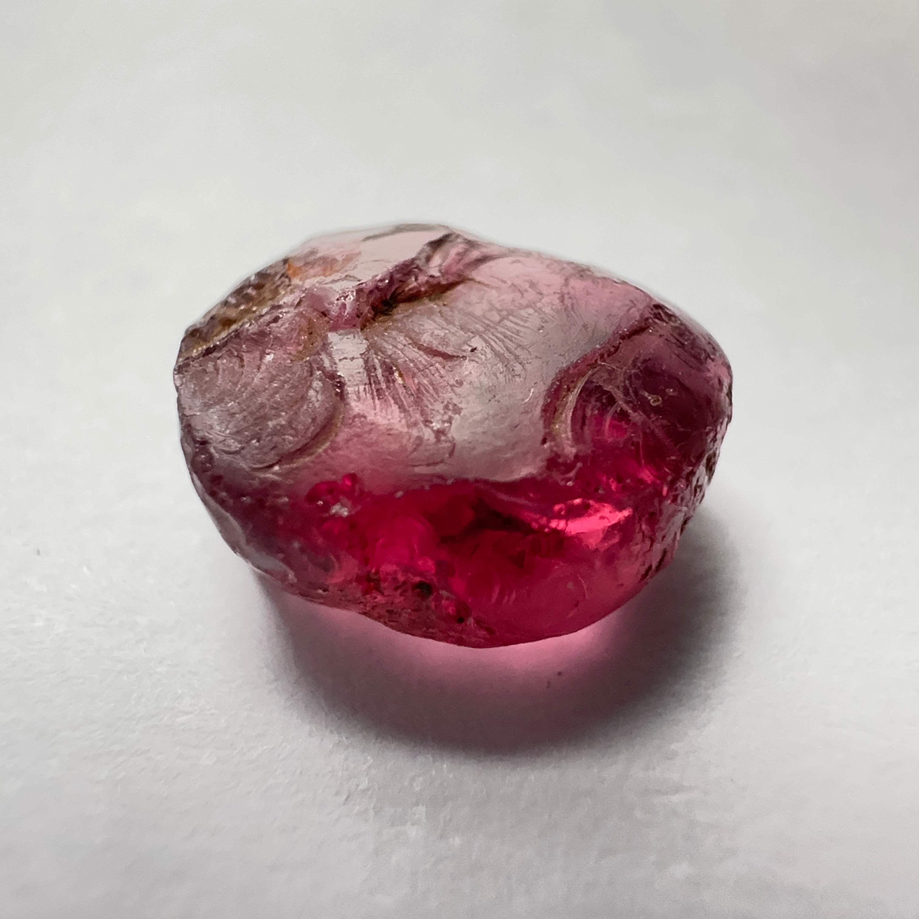 Rhodolite Garnet Colour Shifting, 6.56ct, Umba, Tanzania, Untreated Untreated. Few bubbles on outside, rest vvs with very slight silk, flattish shape see pics