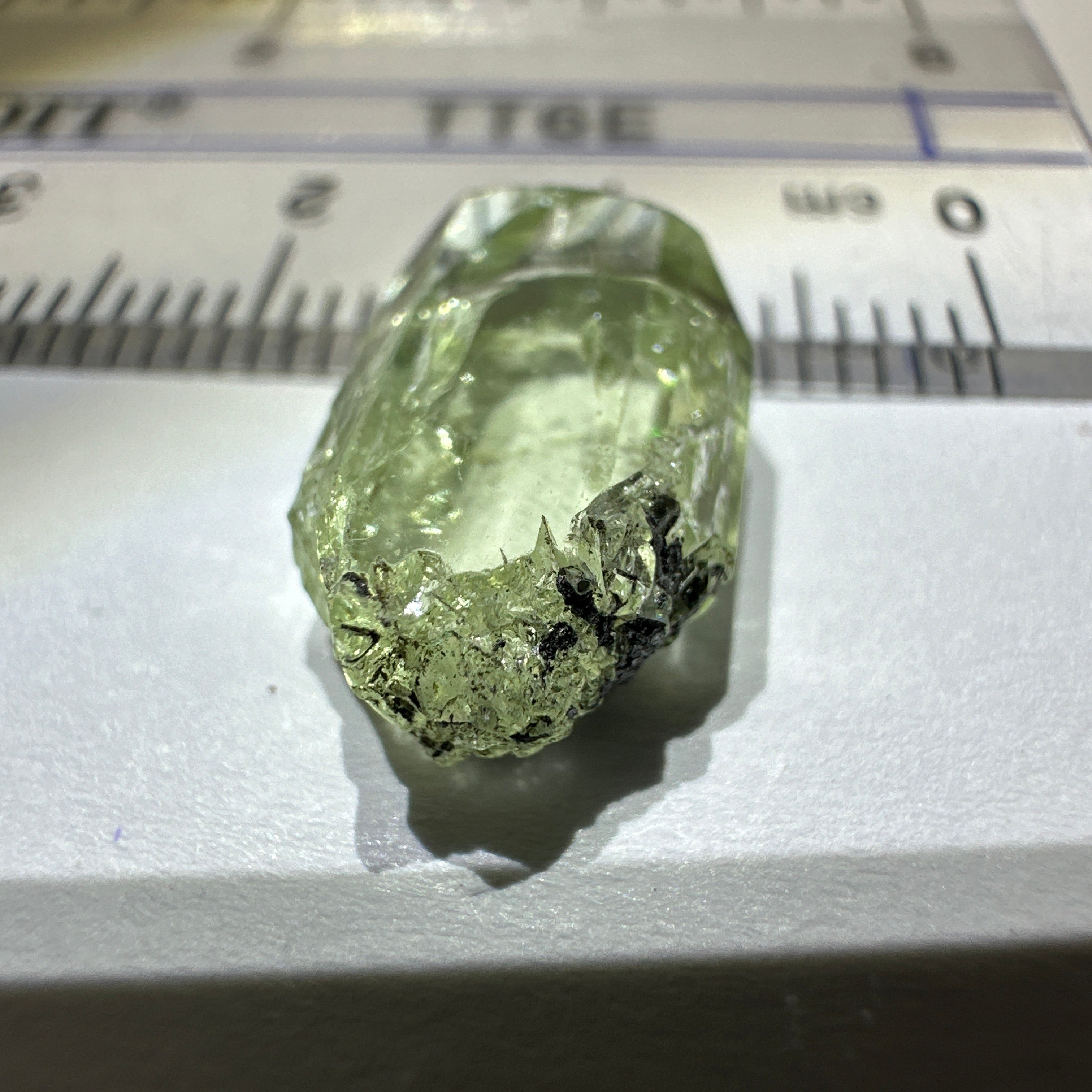 Diopside crystal, 1.3gm, Merelani, Tanzania - facetable portion