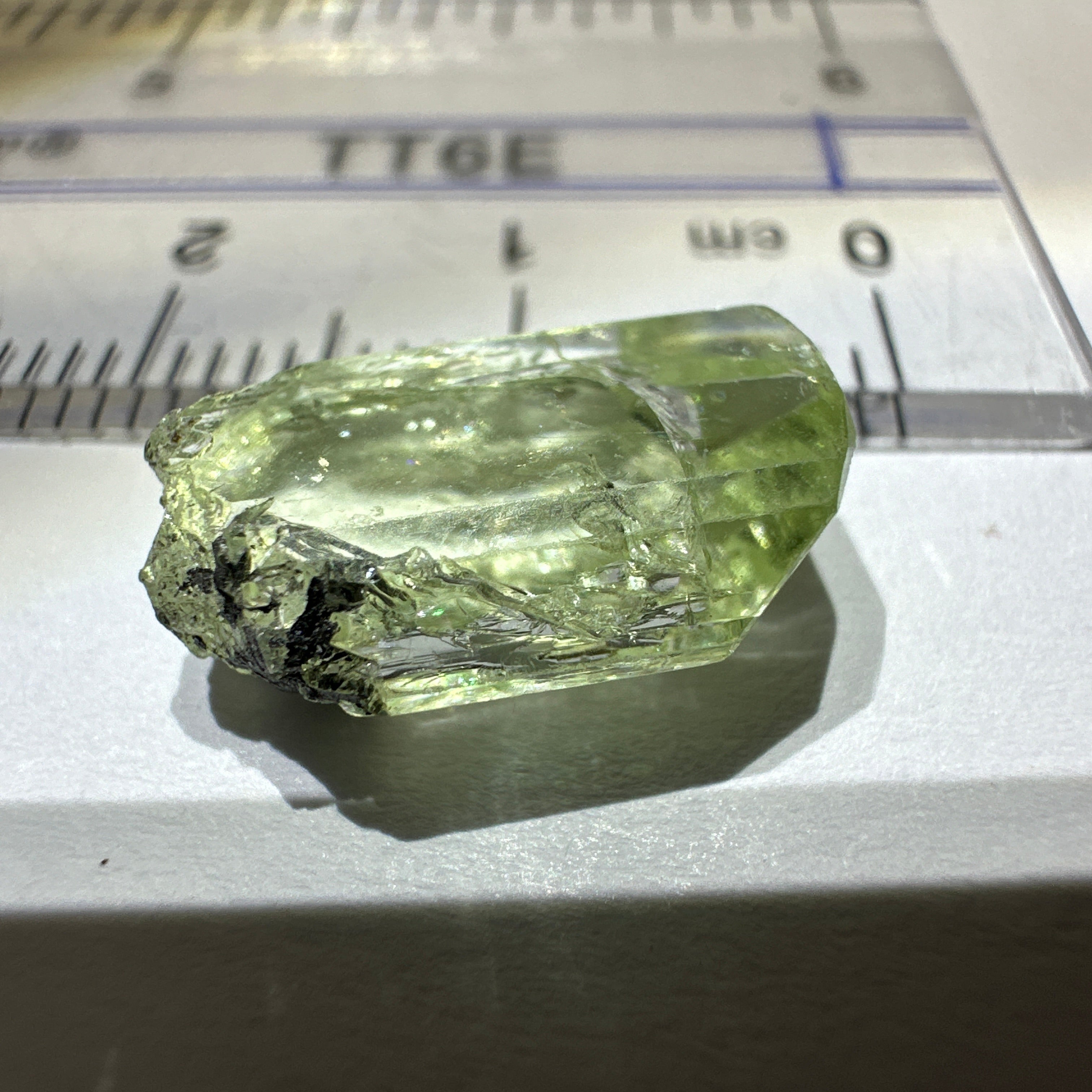 Diopside crystal, 1.3gm, Merelani, Tanzania - facetable portion