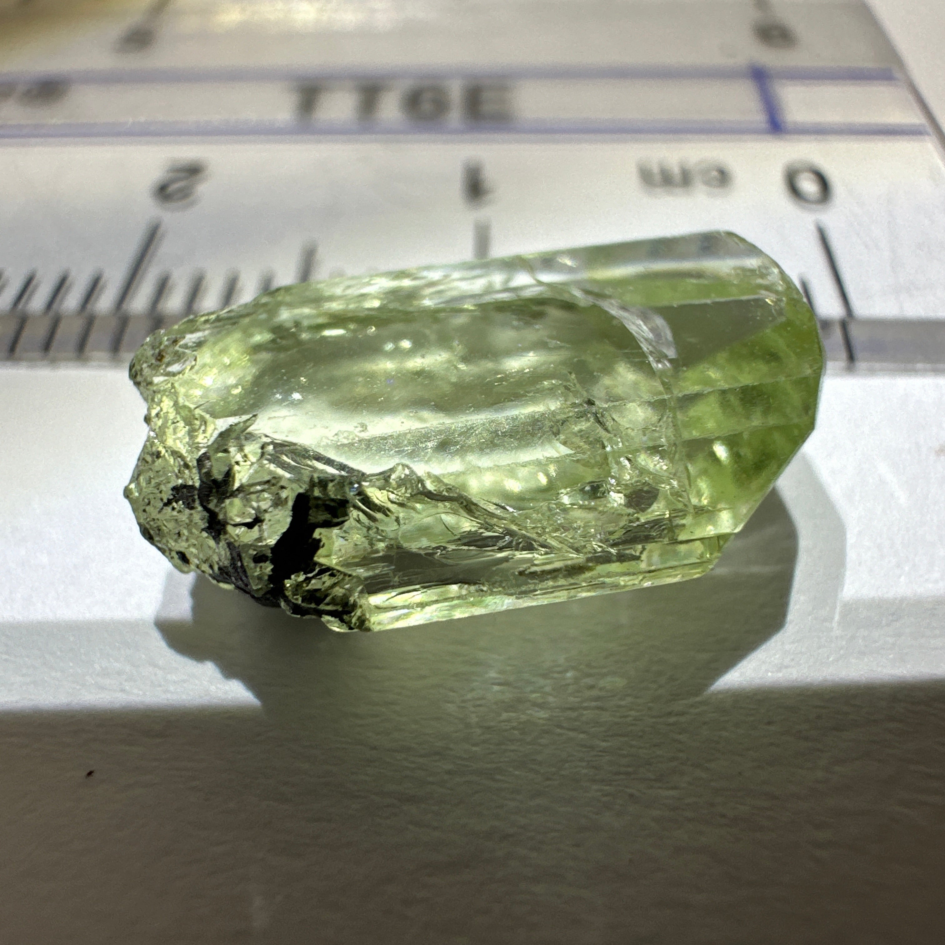 Diopside crystal, 1.3gm, Merelani, Tanzania - facetable portion