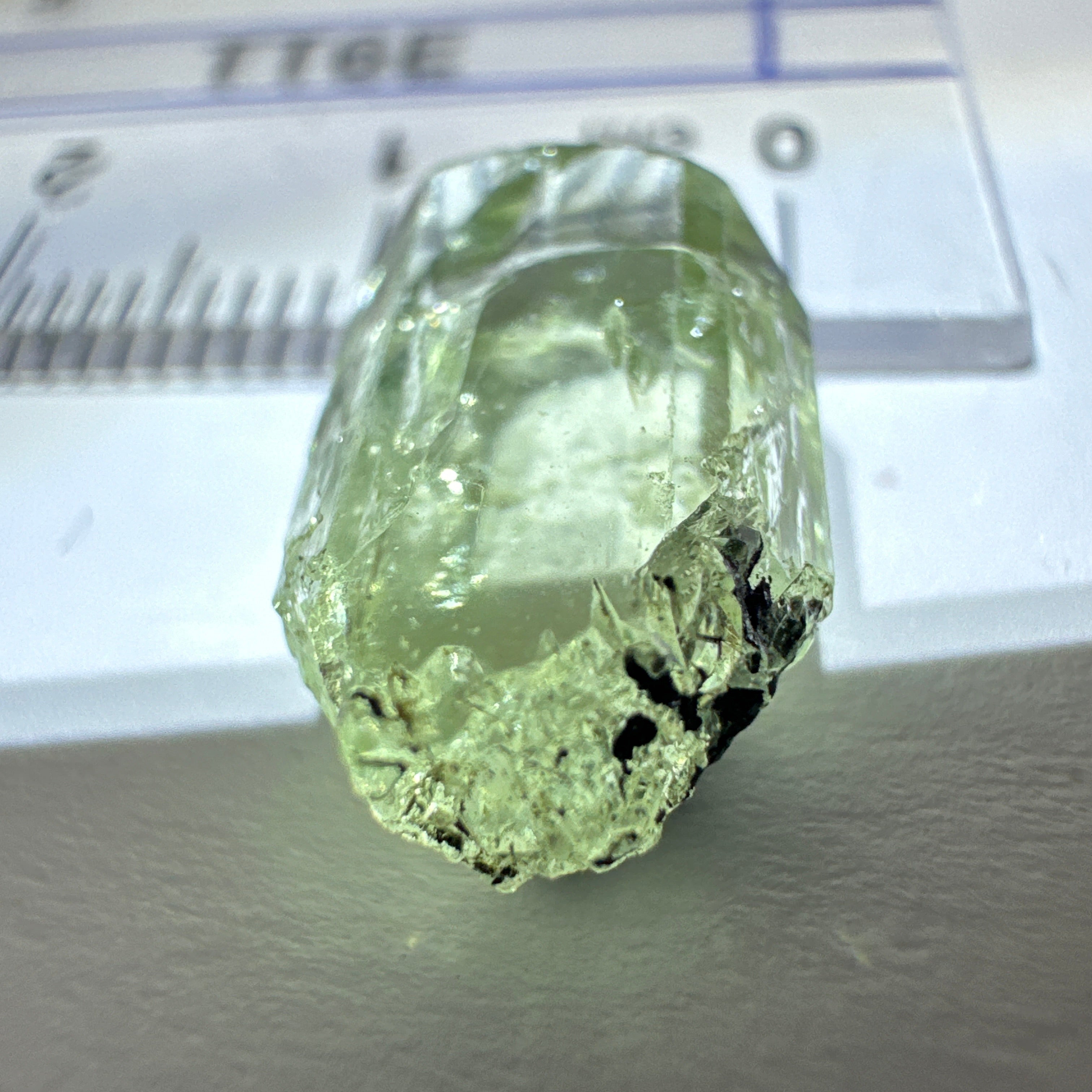 Diopside crystal, 1.3gm, Merelani, Tanzania - facetable portion