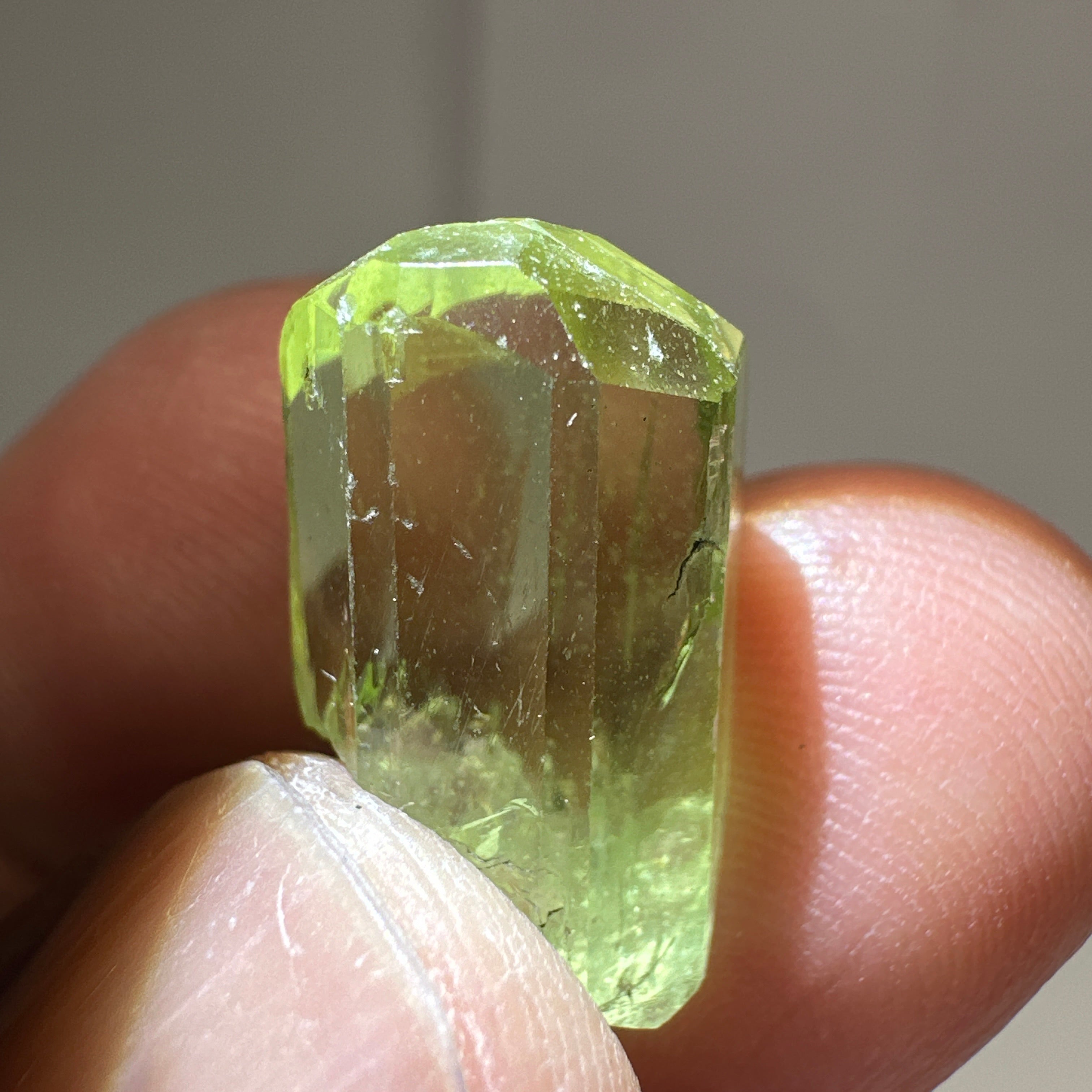 Diopside crystal, 3.3gm, Merelani, Tanzania - facetable portion