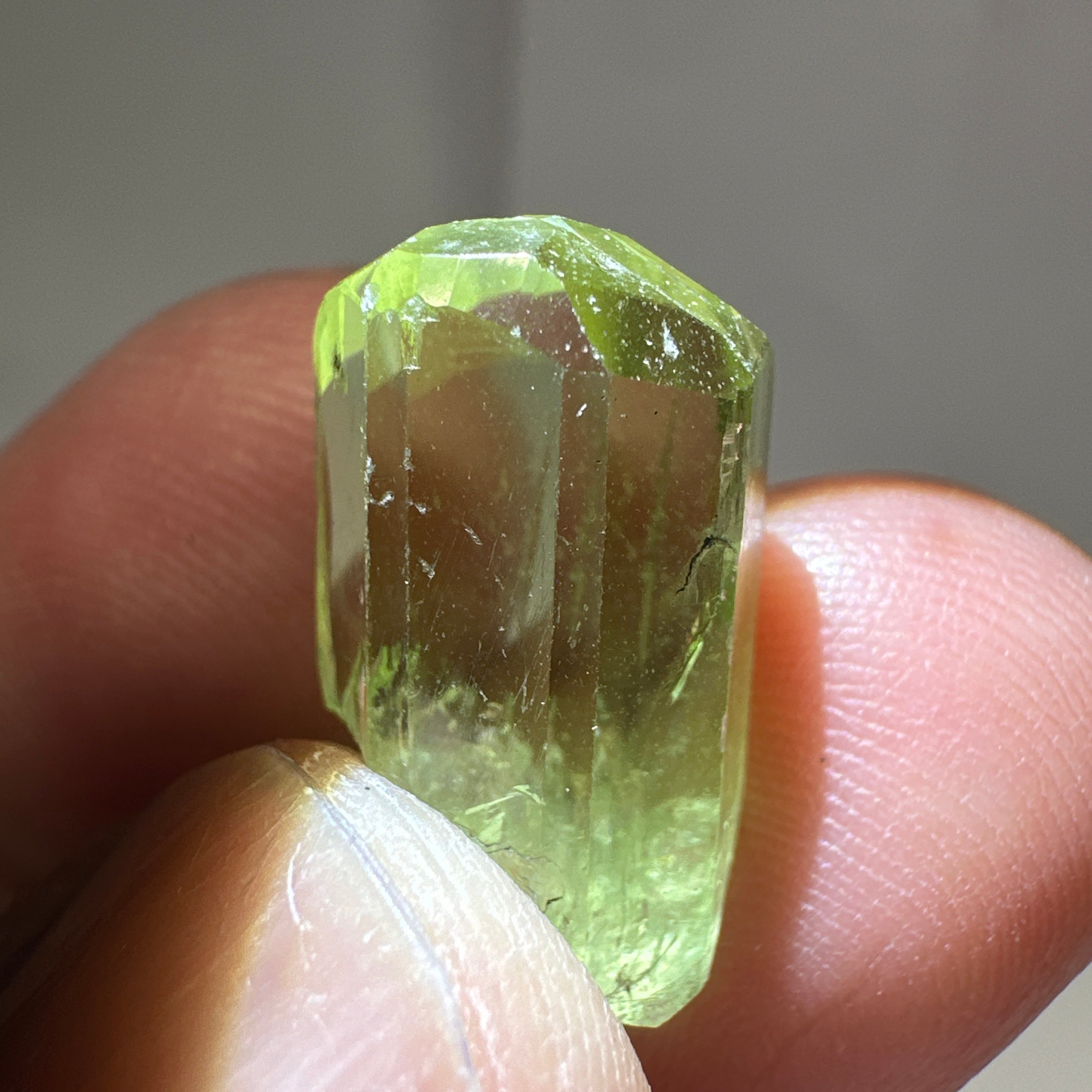 Diopside crystal, 3.3gm, Merelani, Tanzania - facetable portion