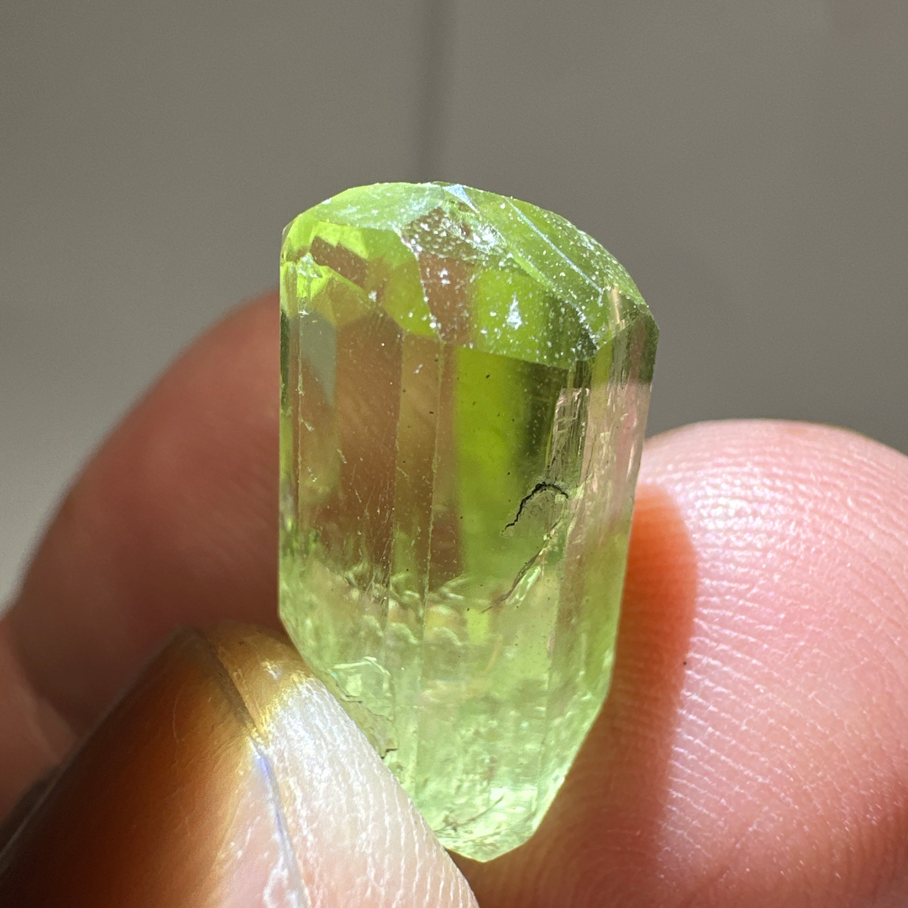 Diopside crystal, 3.3gm, Merelani, Tanzania - facetable portion