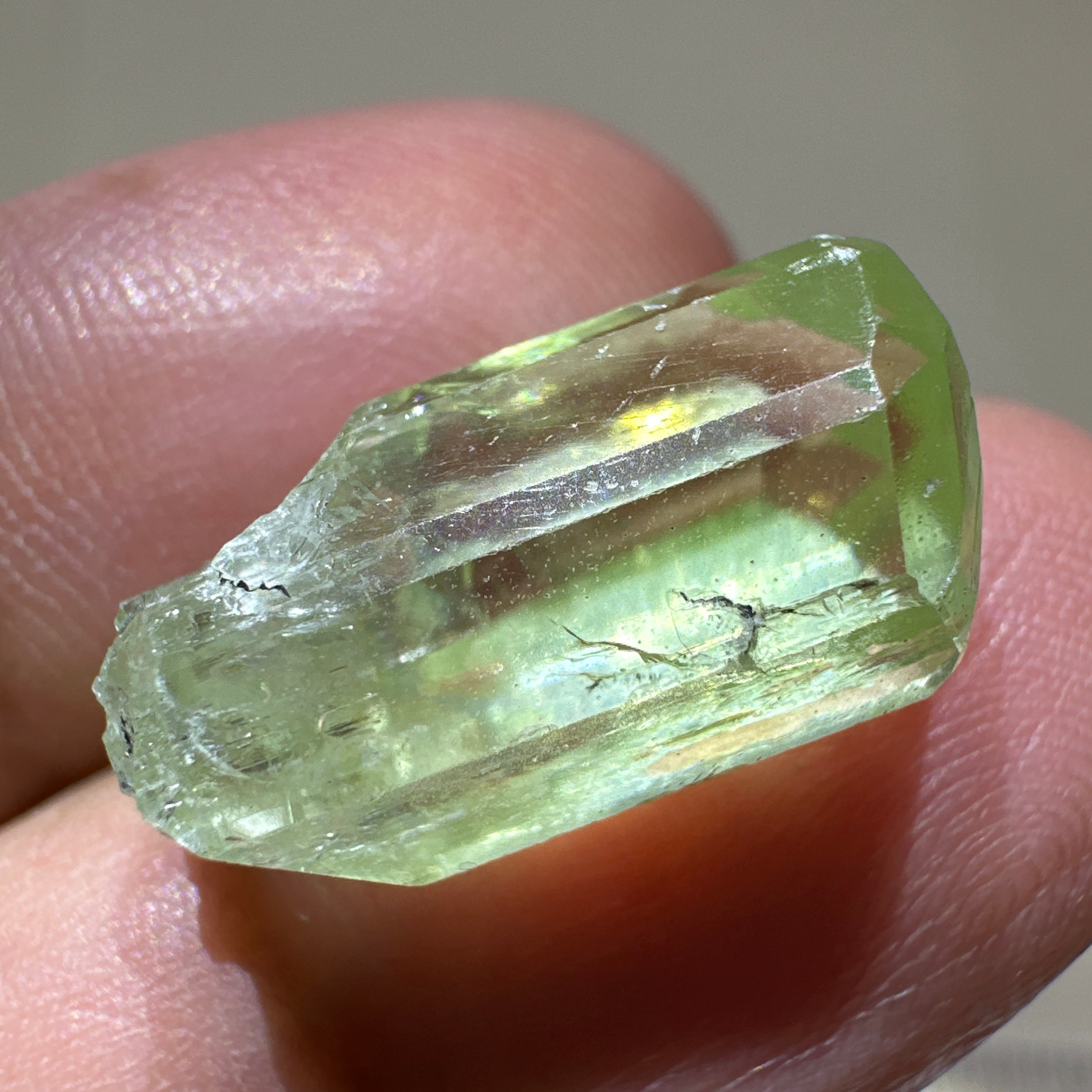 Diopside crystal, 3.3gm, Merelani, Tanzania - facetable portion