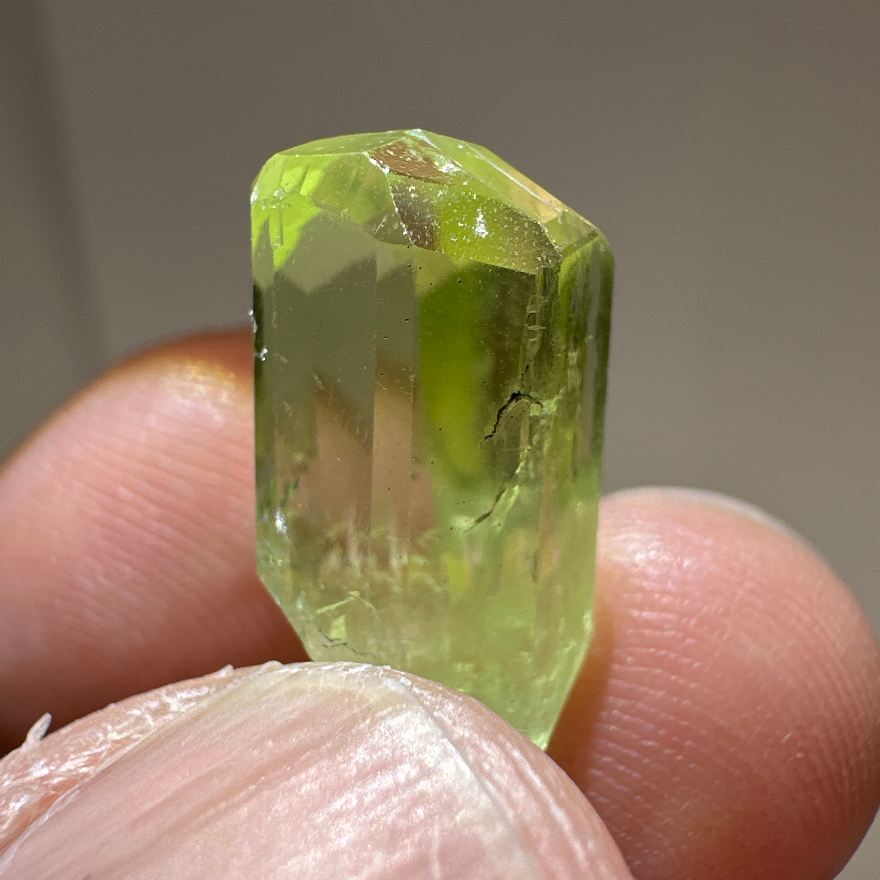 Diopside crystal, 3.3gm, Merelani, Tanzania - facetable portion