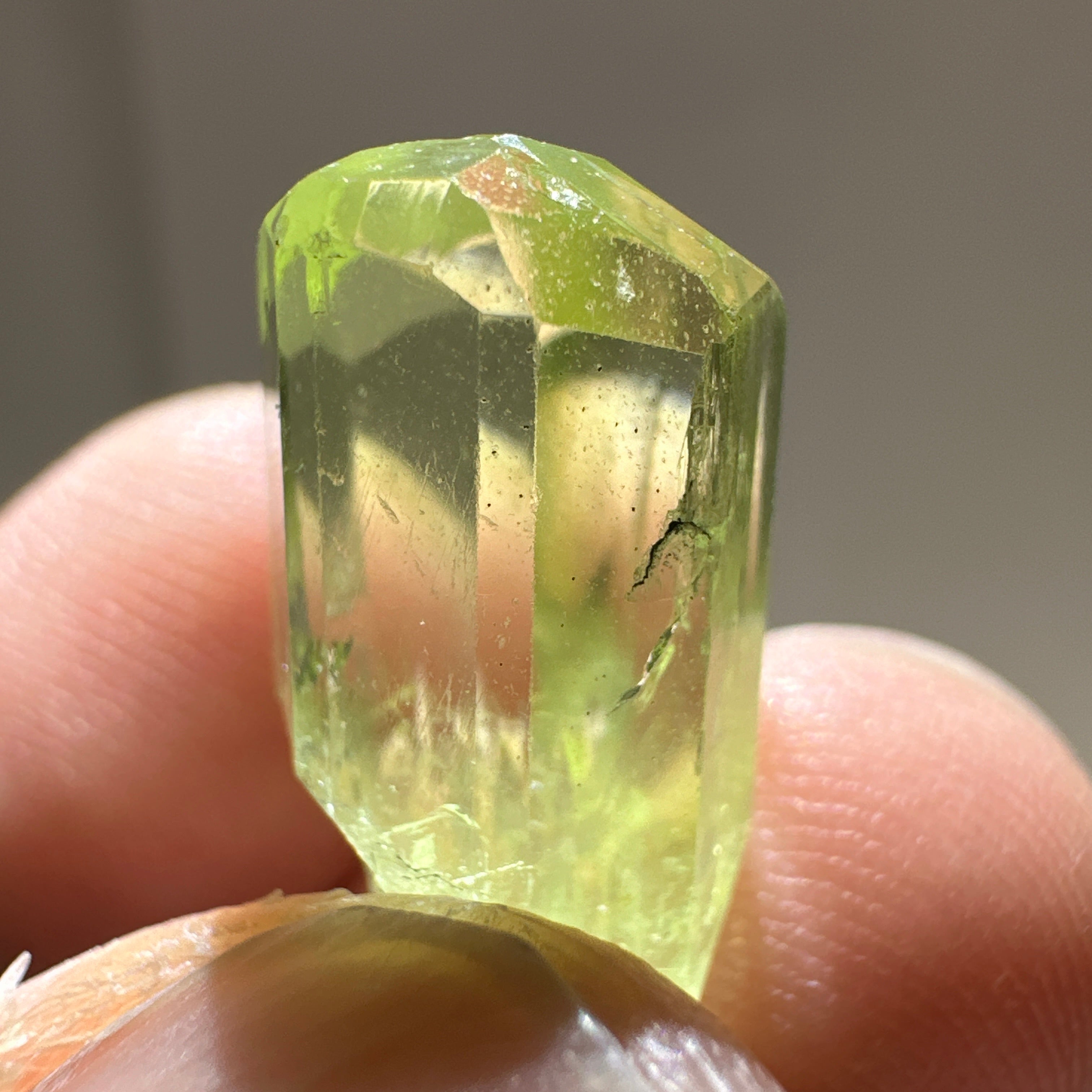 Diopside crystal, 3.3gm, Merelani, Tanzania - facetable portion