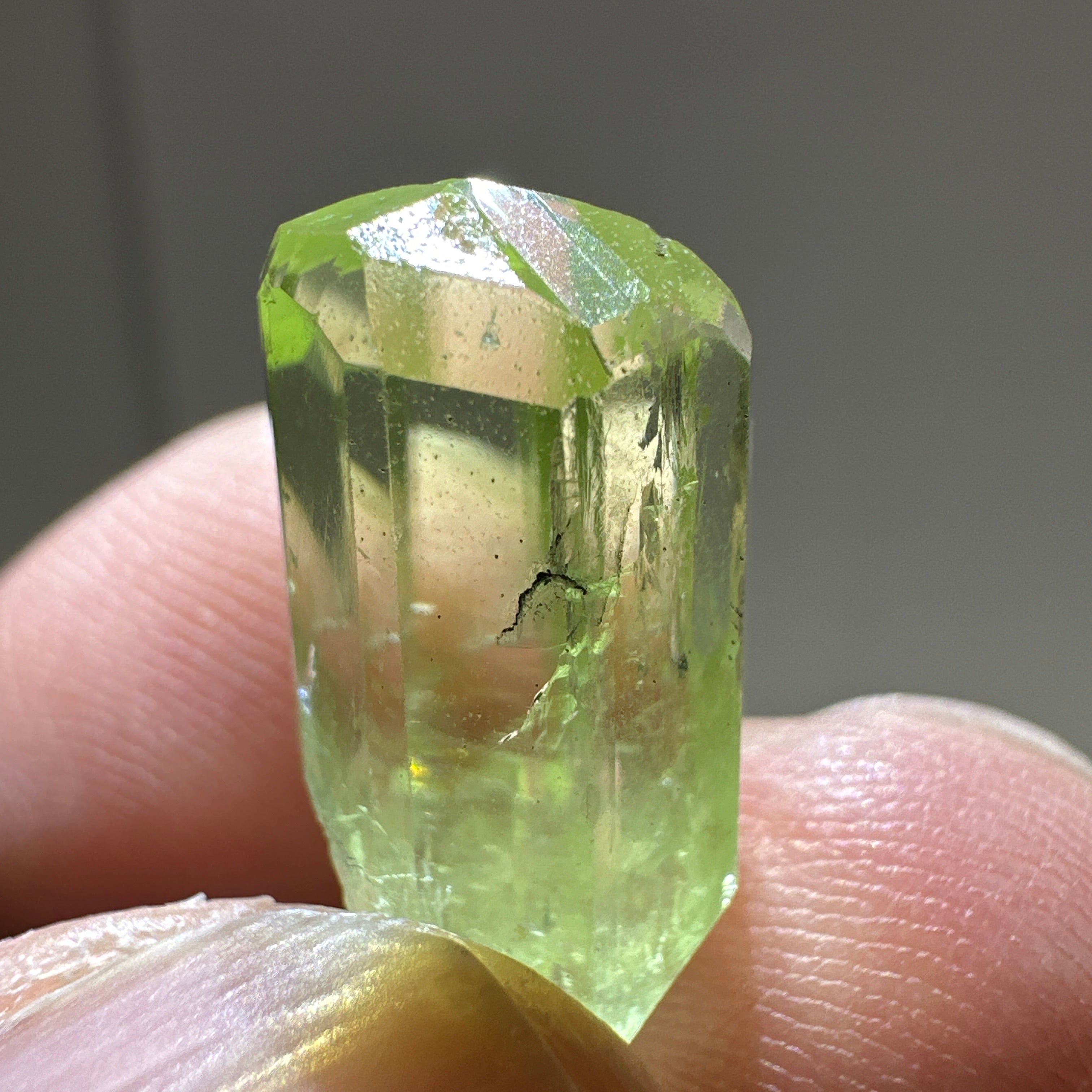 Diopside crystal, 3.3gm, Merelani, Tanzania - facetable portion