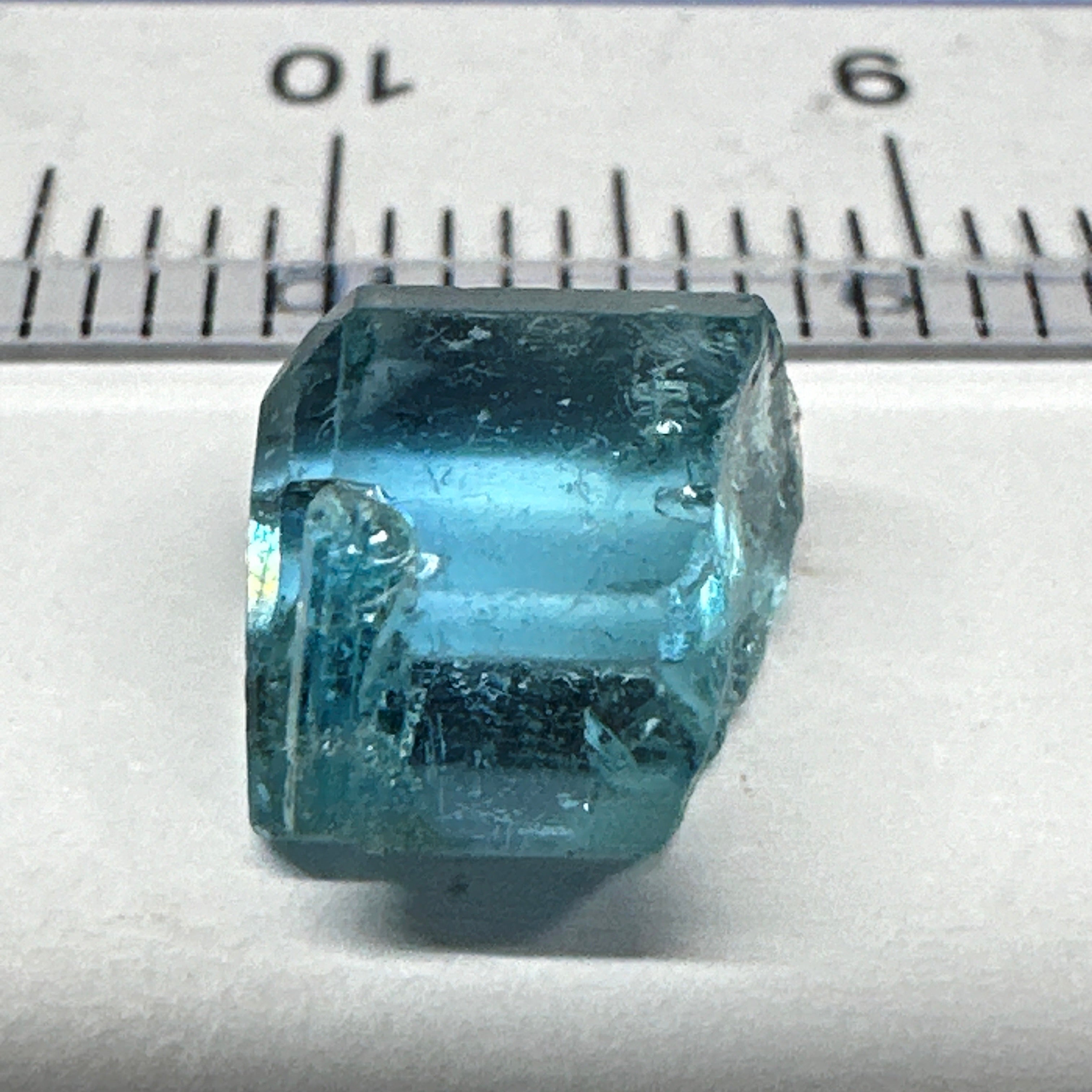 Blue Apatite Crystal, 3.81ct, Merelani, Tanzania, Untreated Unheated, faceting grade