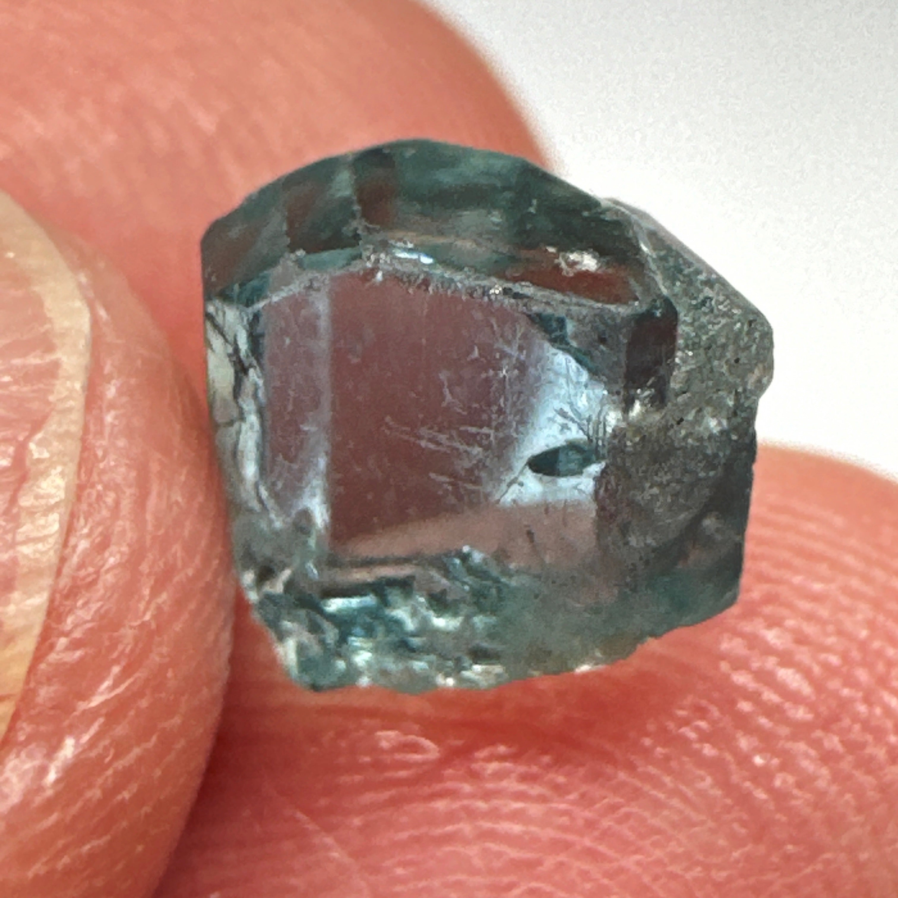 Blue Apatite Crystal, 3.81ct, Merelani, Tanzania, Untreated Unheated, faceting grade