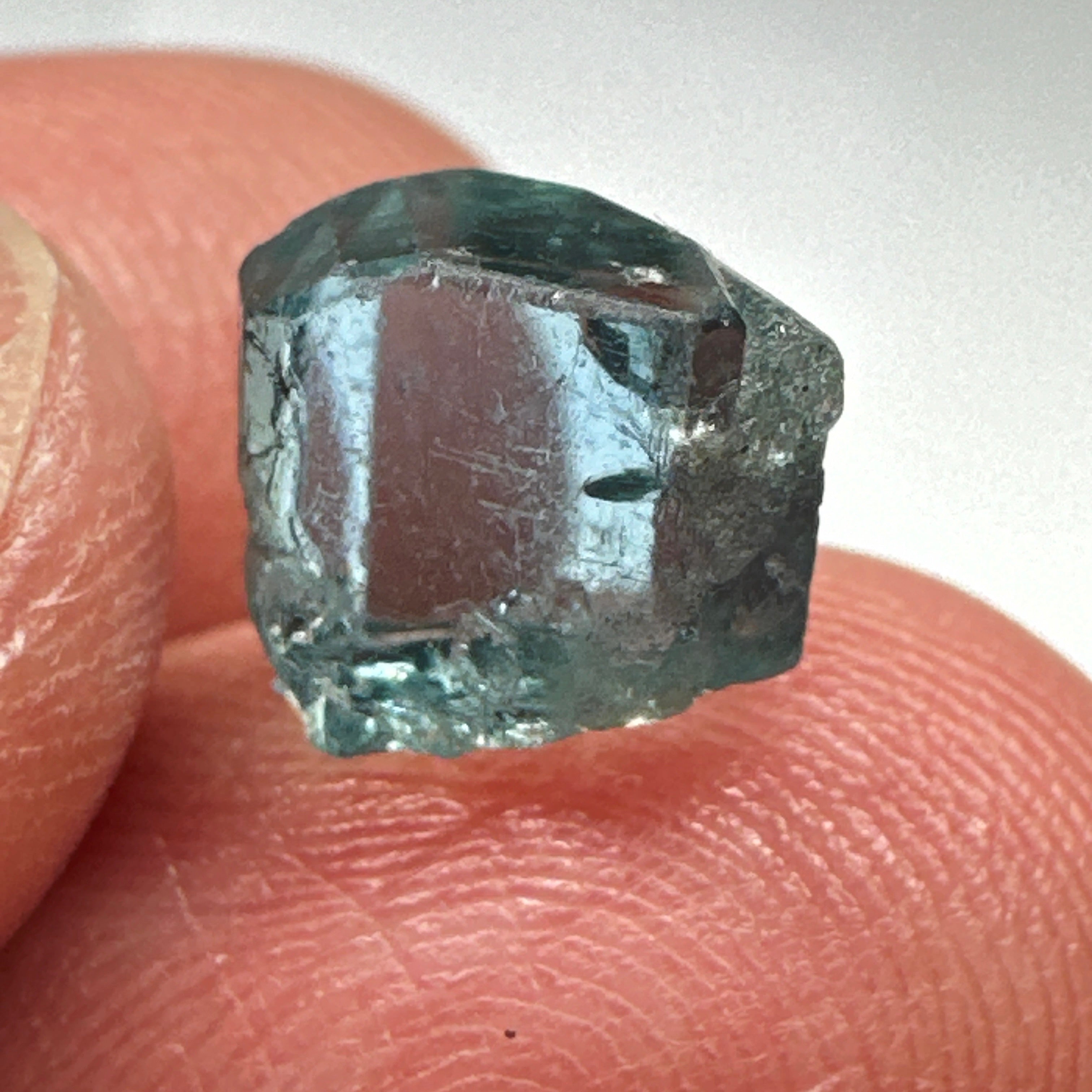 Blue Apatite Crystal, 3.81ct, Merelani, Tanzania, Untreated Unheated, faceting grade