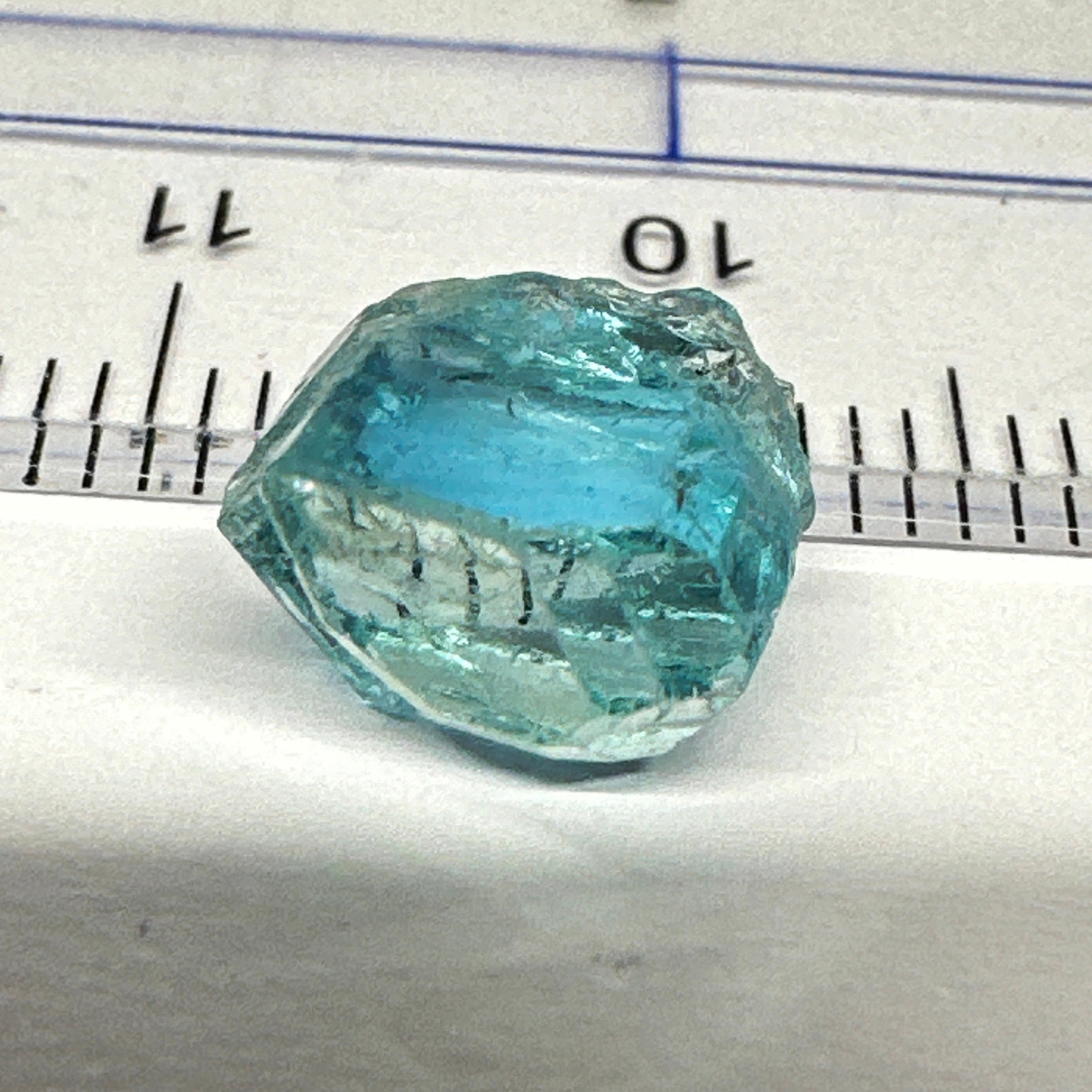 Blue Apatite Crystal, 3.81ct, Merelani, Tanzania, Untreated Unheated, faceting grade