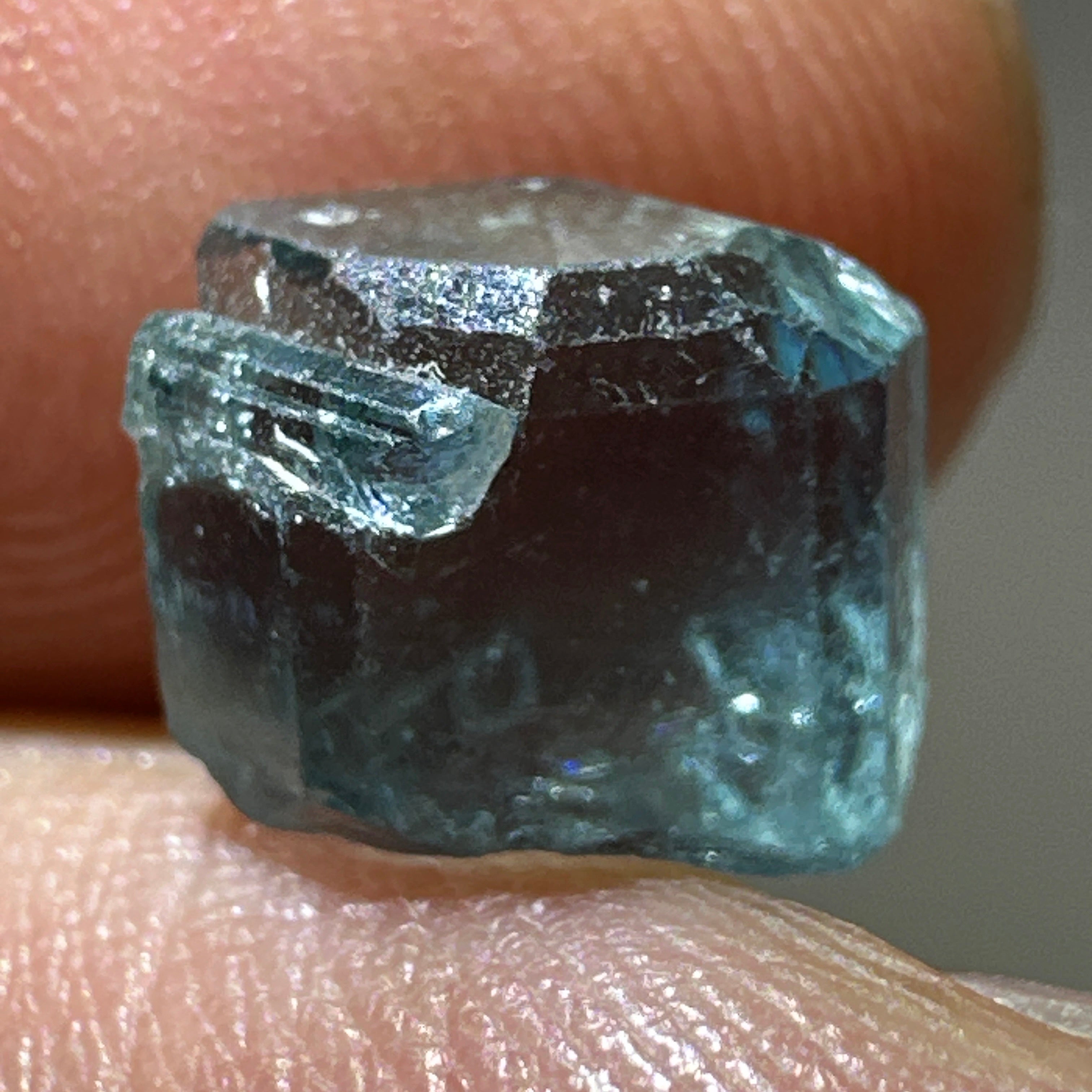 Blue Apatite Crystal, 3.81ct, Merelani, Tanzania, Untreated Unheated, faceting grade