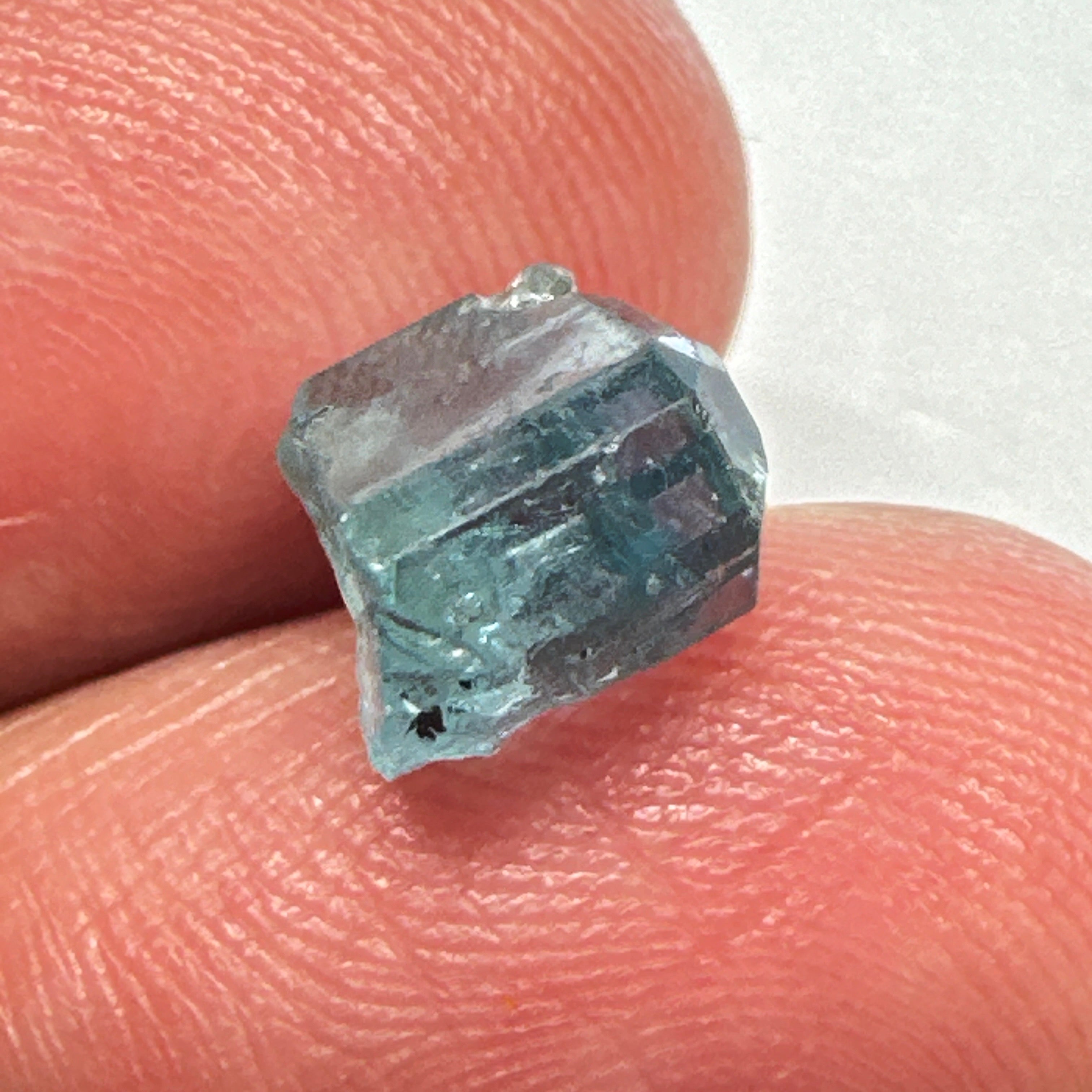 Blue Apatite Crystal, 3.81ct, Merelani, Tanzania, Untreated Unheated, faceting grade